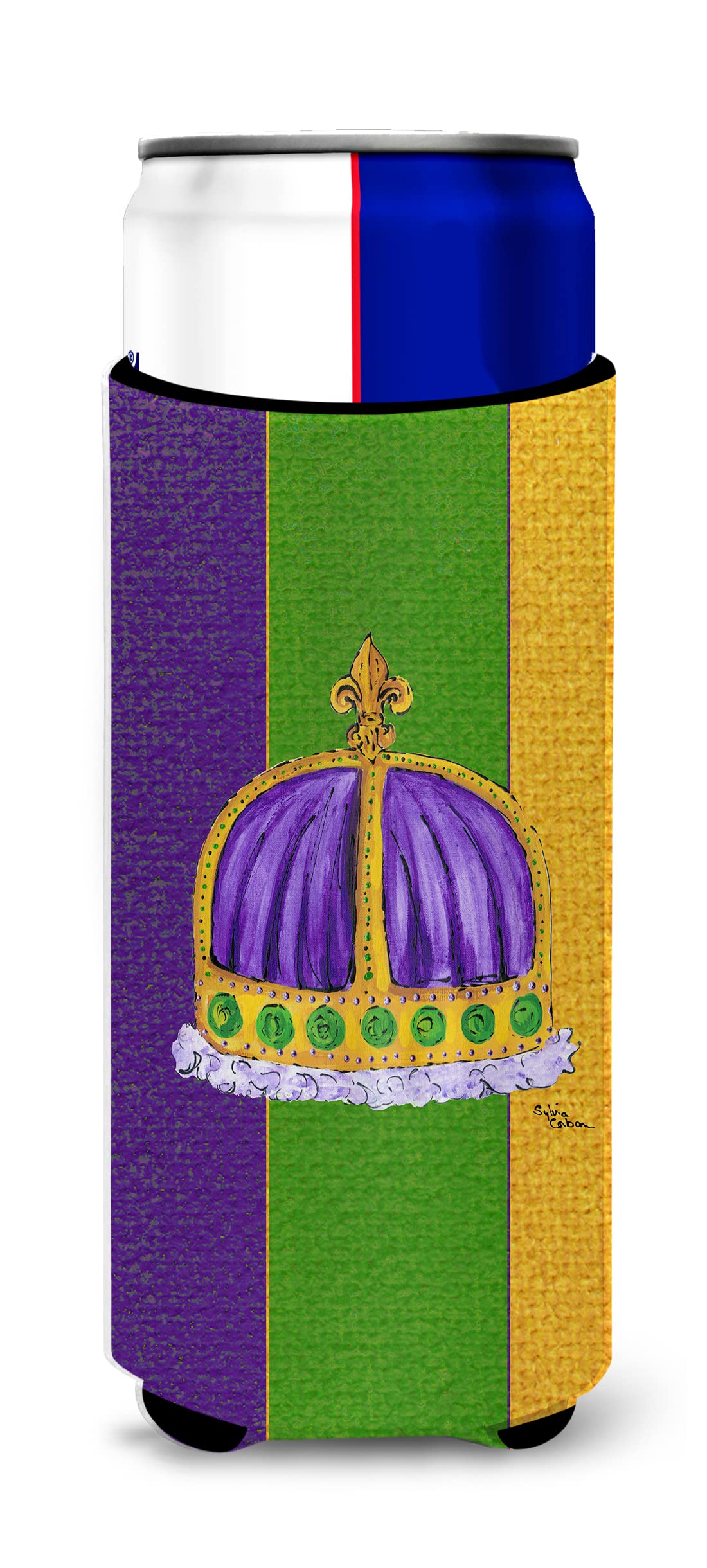 King's Crown Mardi Gras Ultra Beverage Insulators for slim cans 8371MUK