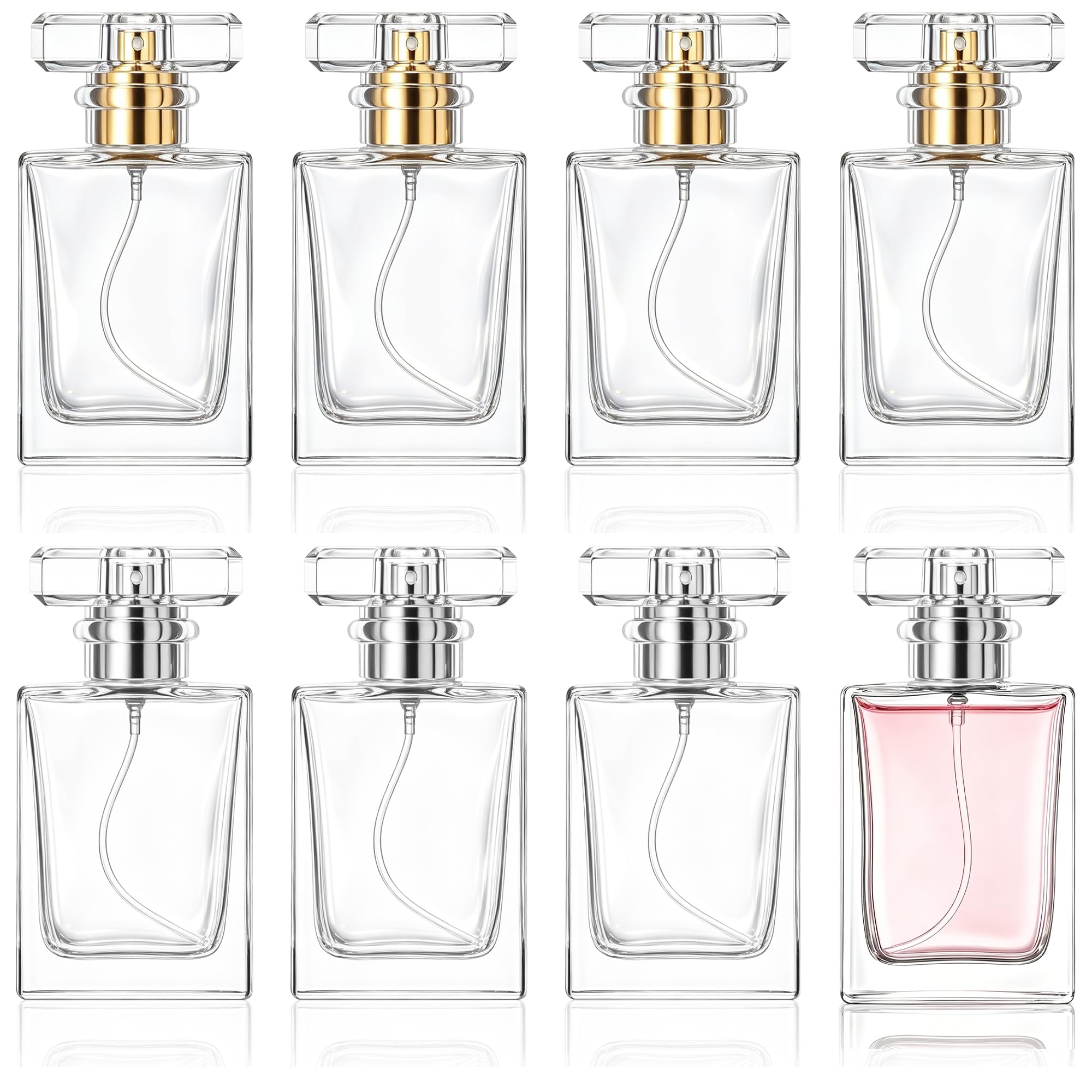 Koliva Refillable Glass Perfume Atomizer Bottles 8Pack 30ML Leakproof Travel Spray Bottles for Essential Oils & DIY Fragrances 