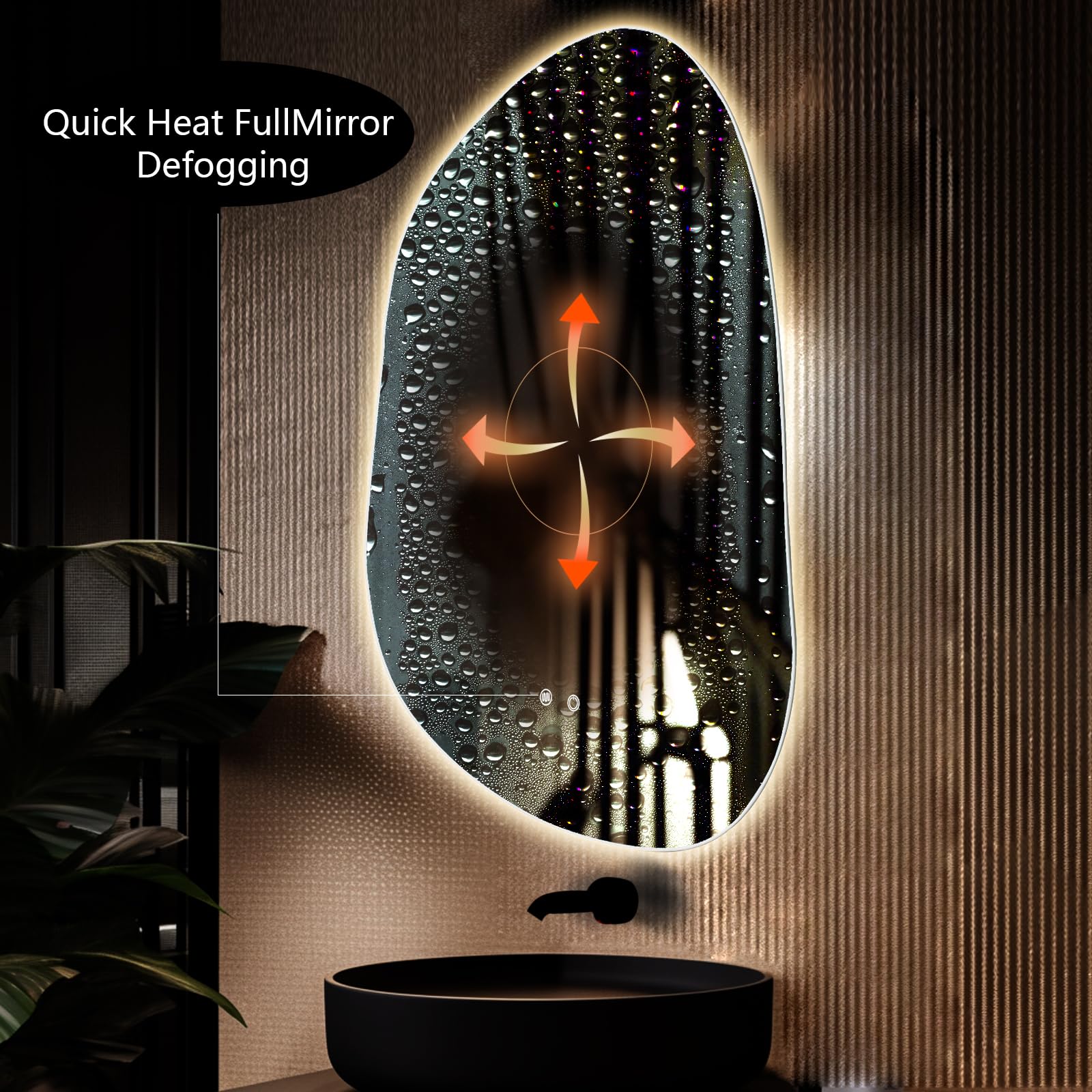 Wallbeyond Led Bathroom Mirror With Lights, 22 X 30 Inch Led Bathroom Vanity Mirror For Wall, Anti Fog Mirror For Bathroom, 3 Co