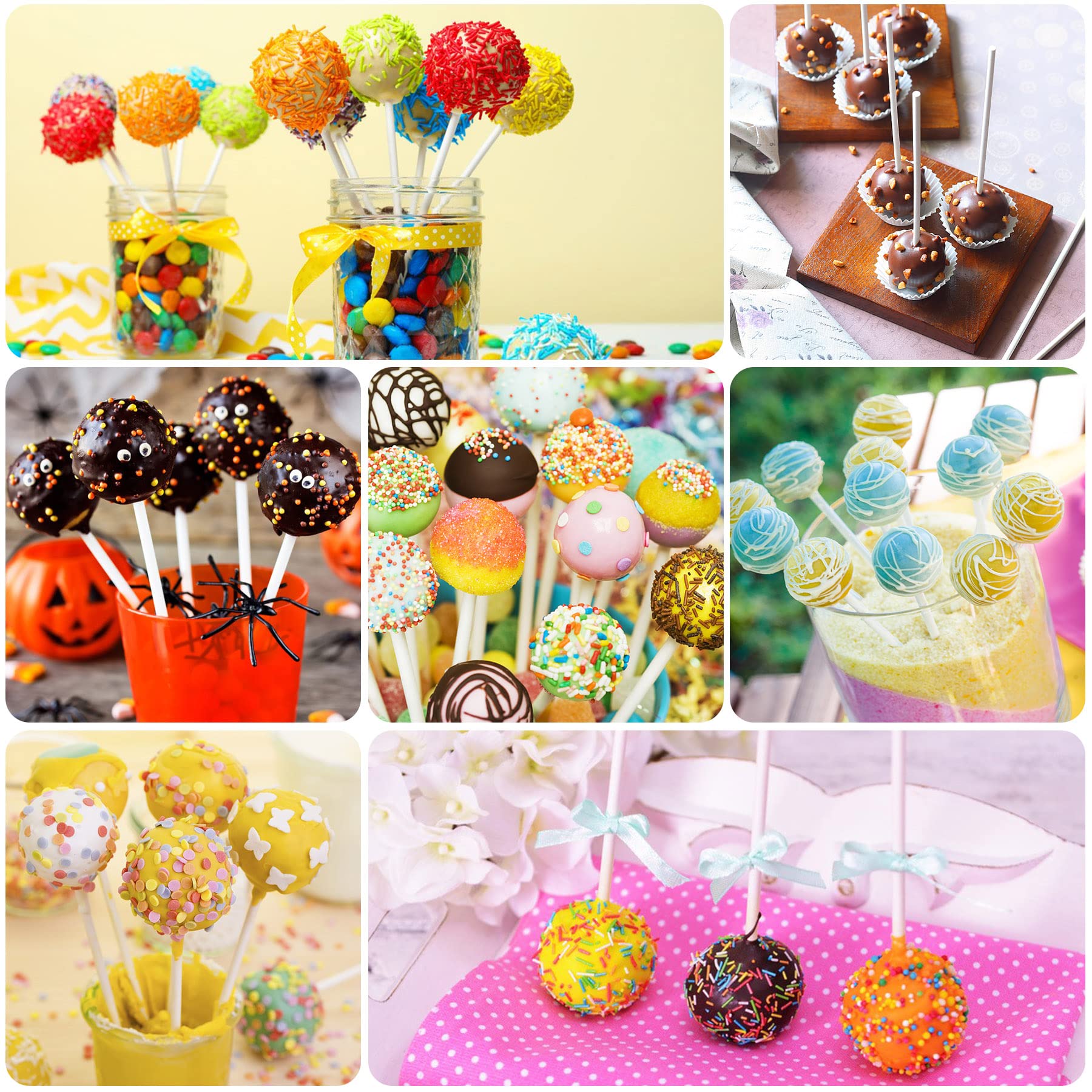 Julmelon Cake Pop Mold,12Pcs Capacity Silicone Cake Pop Mold Set, Cake Pop Maker With 100Pcs Cake Pop Sticks 100Pcs Candy Treat