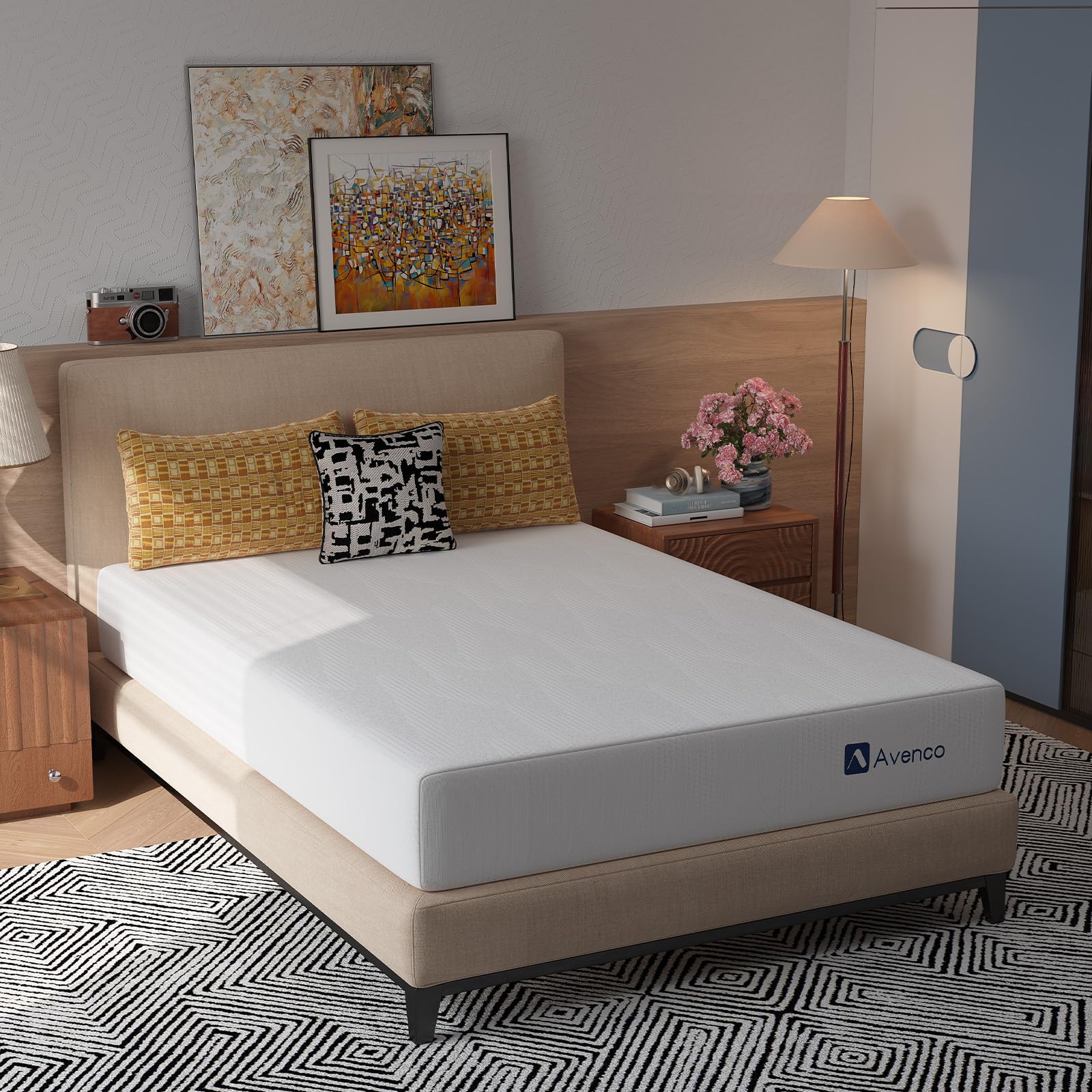 Avenco 12 Inch Twin Gel Memory Foam Mattress, Open-Cell Breathable Foam for Cooling Night Sleep, Removable Washable Cover, Certi