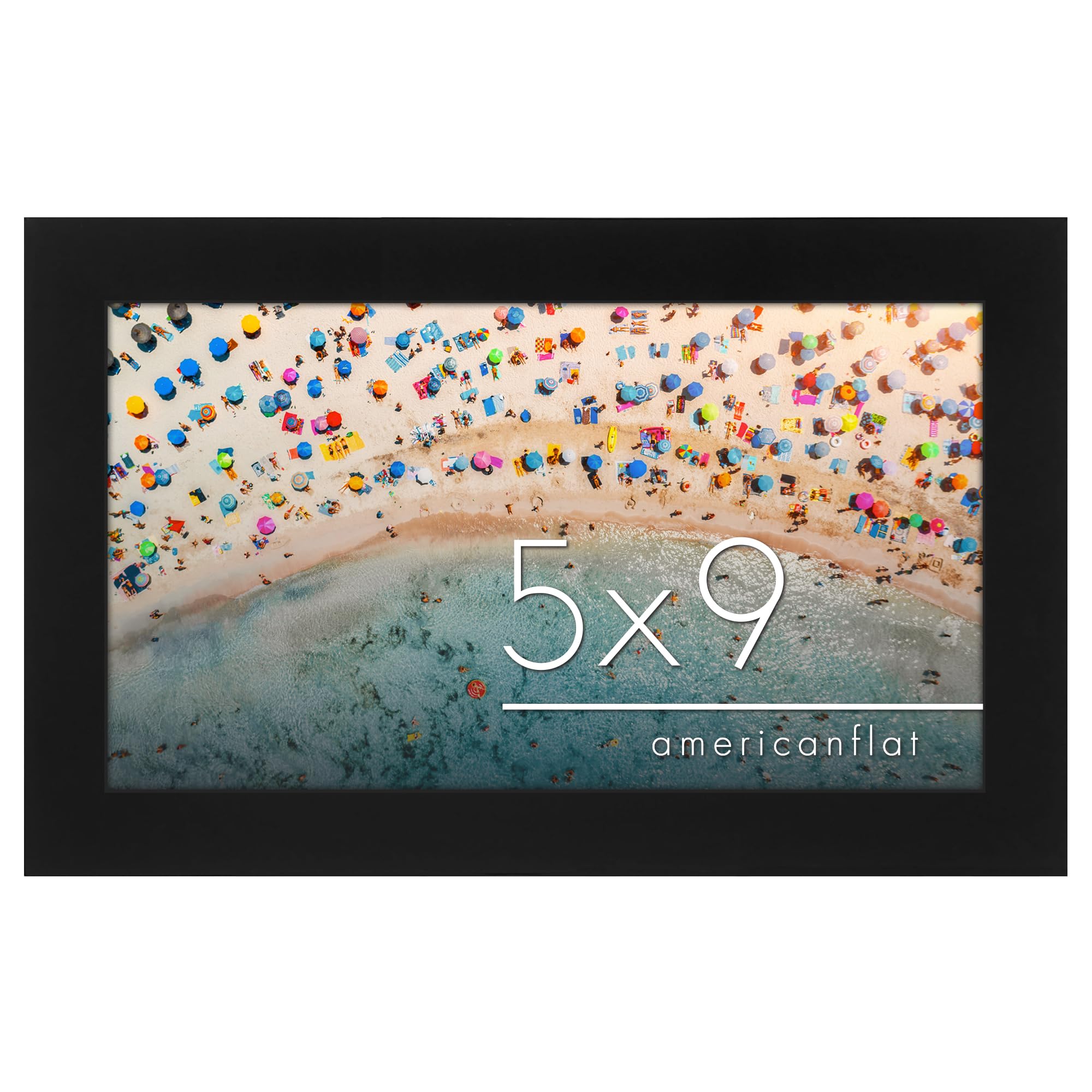 Americanflat 5x9 Picture Frame with Shatter-Resistant Glass - Gallery Style Frame with Engineered Wood - Signature Collection - 
