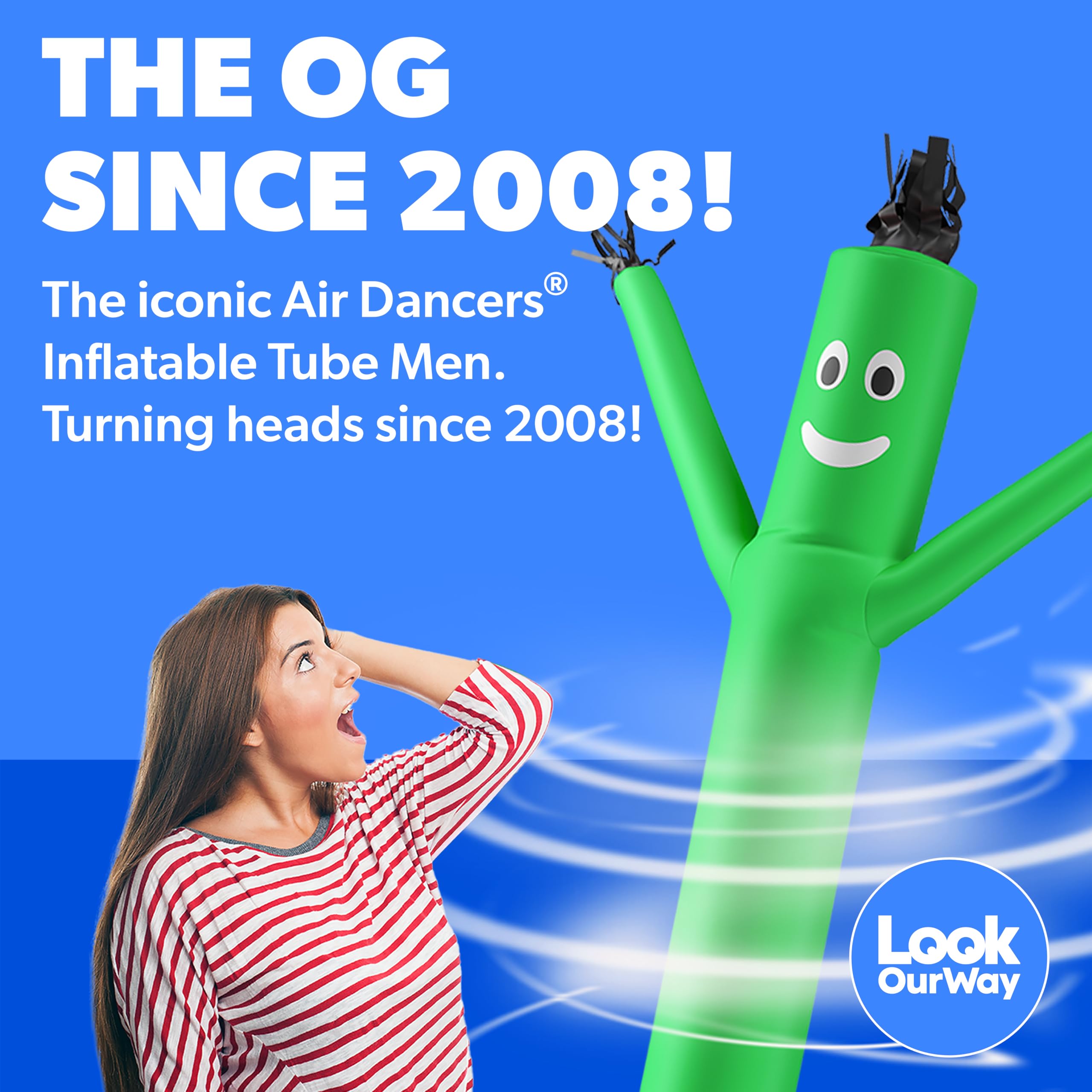 LookOurWay Air Dancers Wacky Waving Inflatable Tube Man Set - 20 Feet Tall Inflatable Dancing Man with Blower for Business Adver