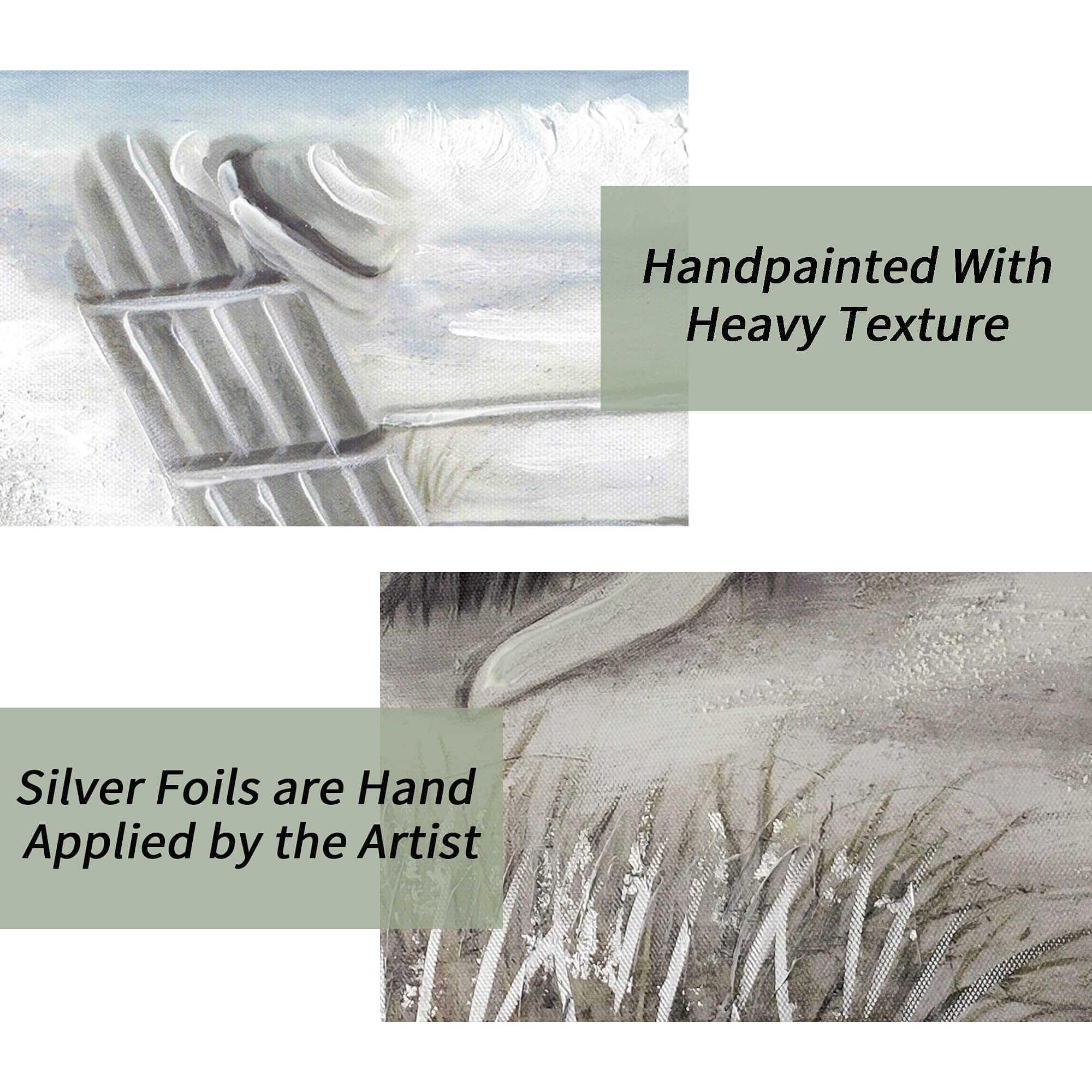 Abstract Beach Canvas Wall Art: Nature Blue Coastal Sea Painting Modern Ocean Scenery Hand Painted Shoreline Artwork Contemporar