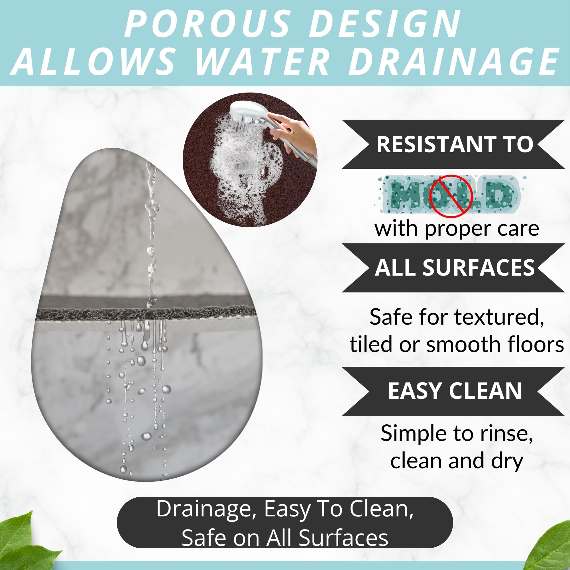 Extra Large Square Shower Mat Non Slip - Stall Shower For Shower Bathroom Non Slip For Shower - Square Large Shower Mat - Secure