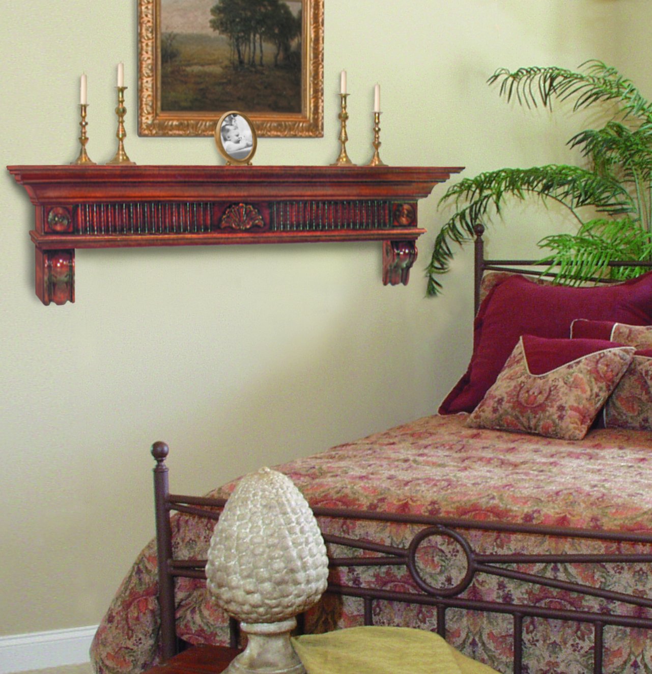 Pearl Mantels 416-60 Devonshire Fireplace Mantel Shelf, 60-Inch, Unfinished, 60 Inch