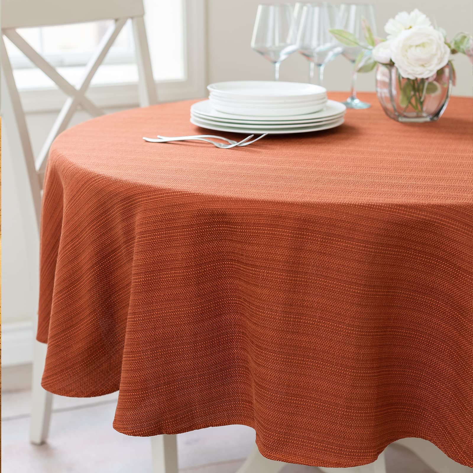 Benson Mills Cameron Textured Fabric Table Cloth, for Everyday Home Dining, Parties, Fall, Harvest, and Thanksgiving Tablecloth 