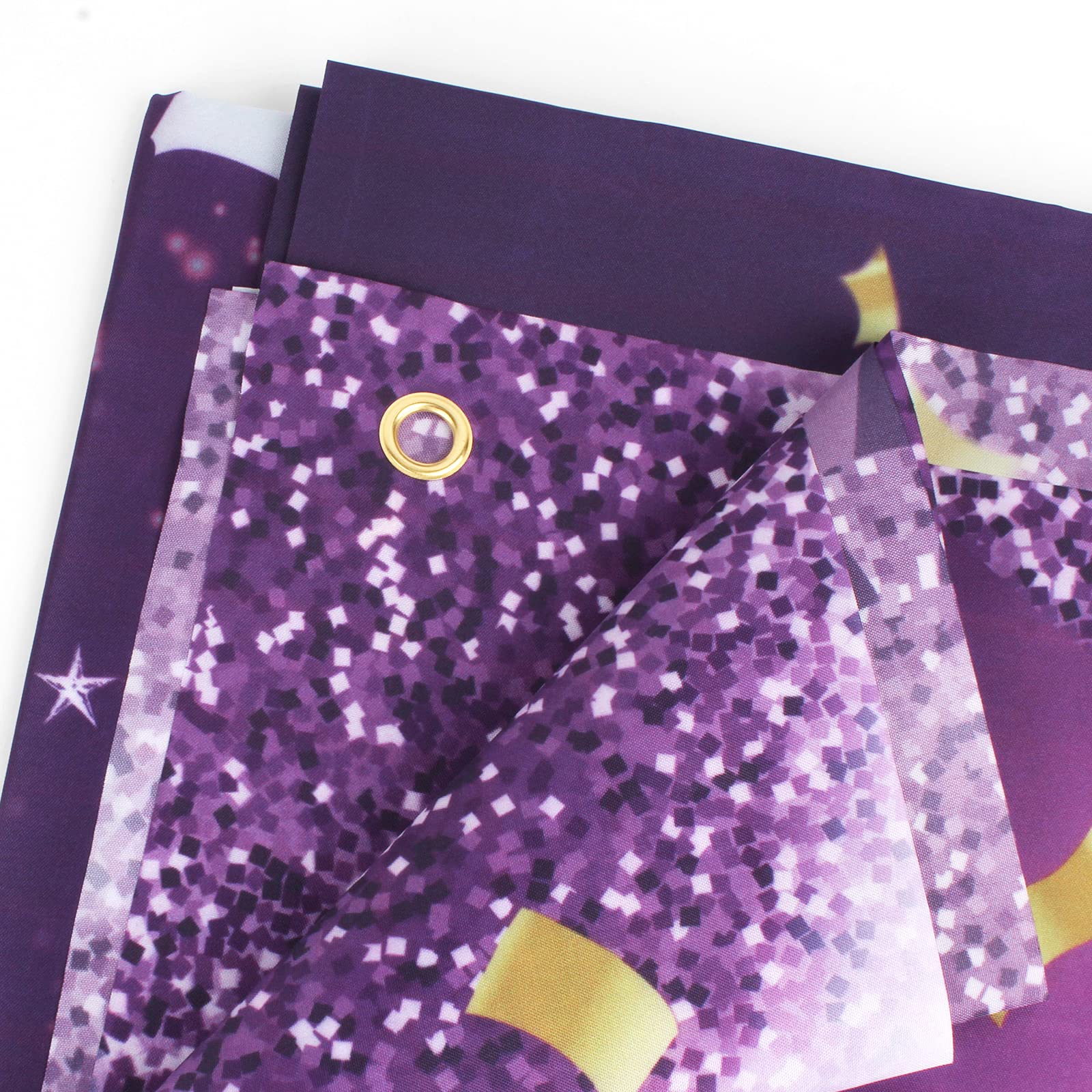 Hamigar 6X4Ft Happy 60Th Birthday Banner Backdrop - 60 Years Old Birthday Decorations Party Supplies For Women - Purple