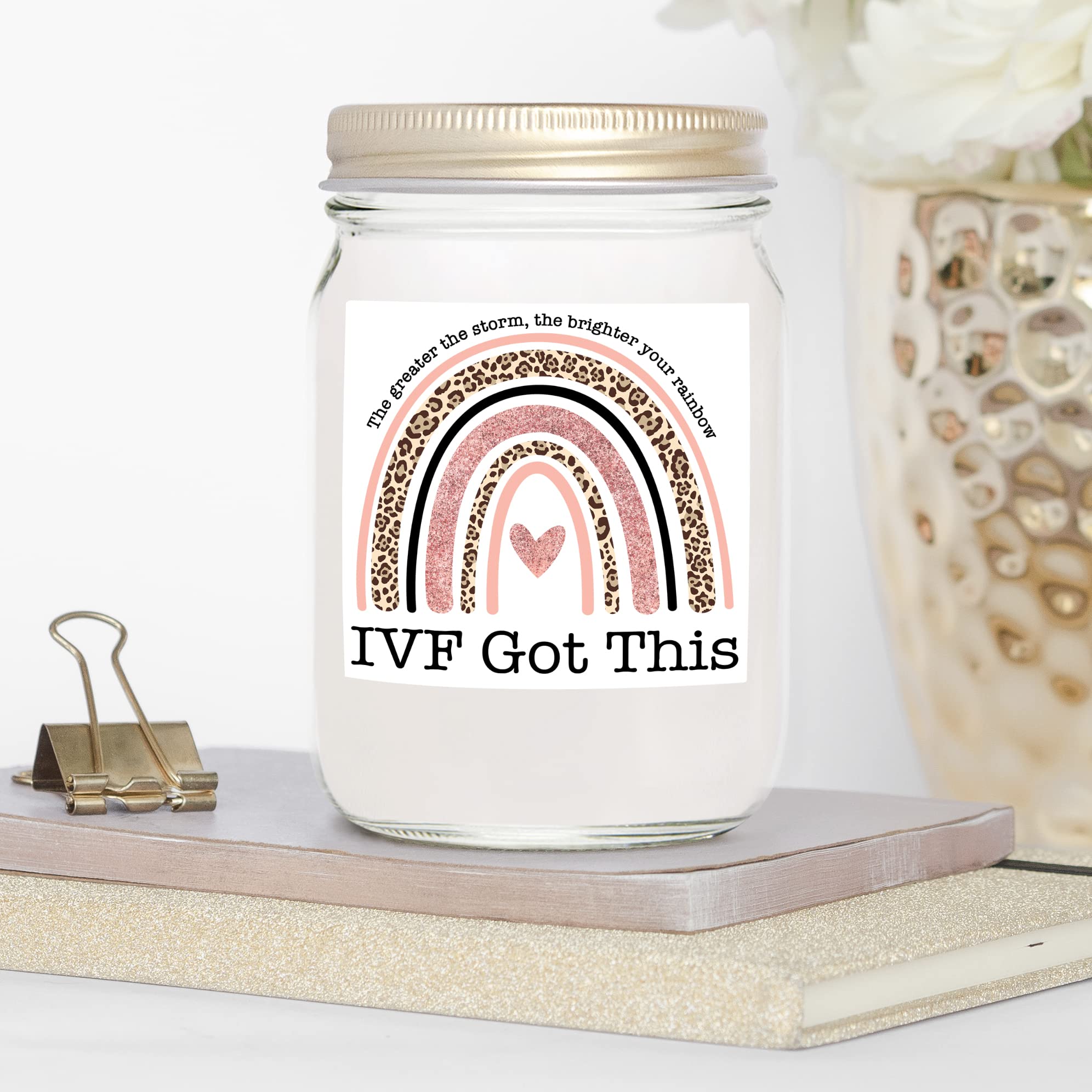 YouNique Designs Fertility Candle, 7 Ounces, IVF Gifts for Women, Infertility Gifts for Women, Encouragement Gifts for Women, Wh