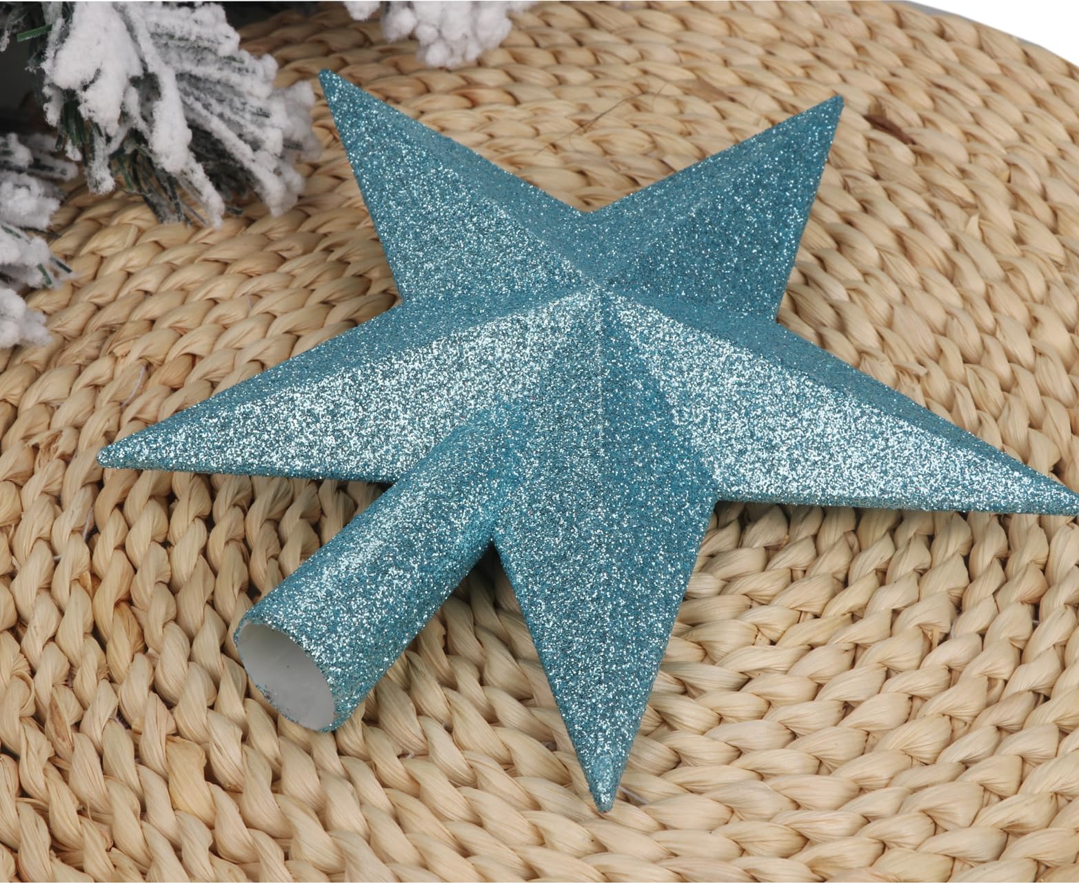 YYCRAFT Glitter Star Tree Topper Christmas Decoration-10 Inch,Blue