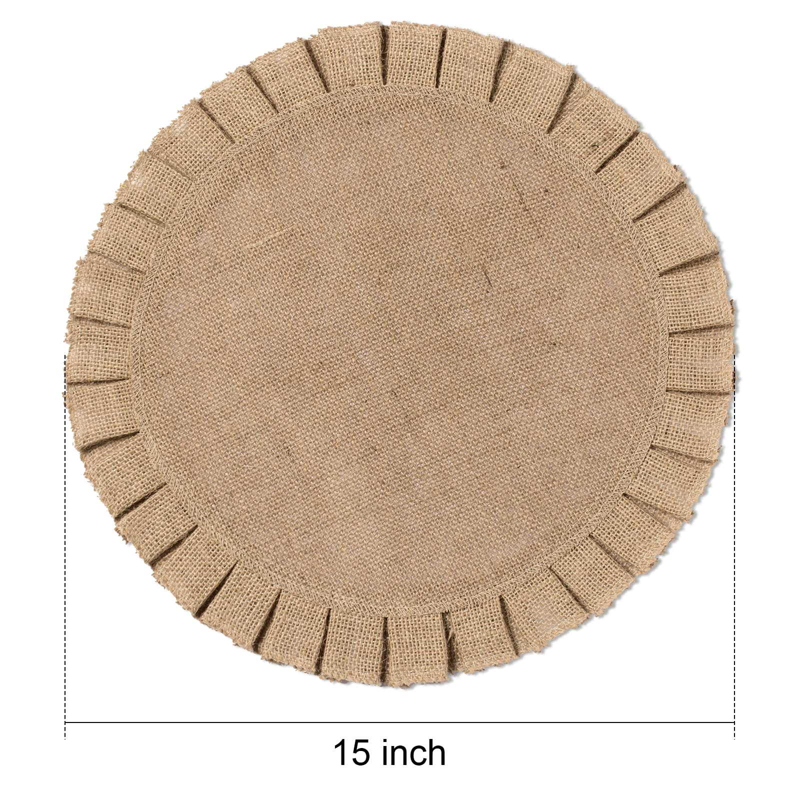 Funwheat Burlap Round Braided Placemats Set Of 6 For Dining Tables 15 Inch Heat Resistant Jute Table Mats Farmhouse Woven Fabric