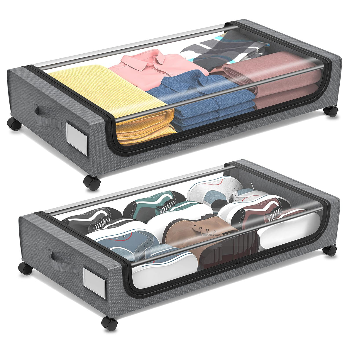 Fulpower Under Bed Storage with Wheels (03Gery 2 pack)