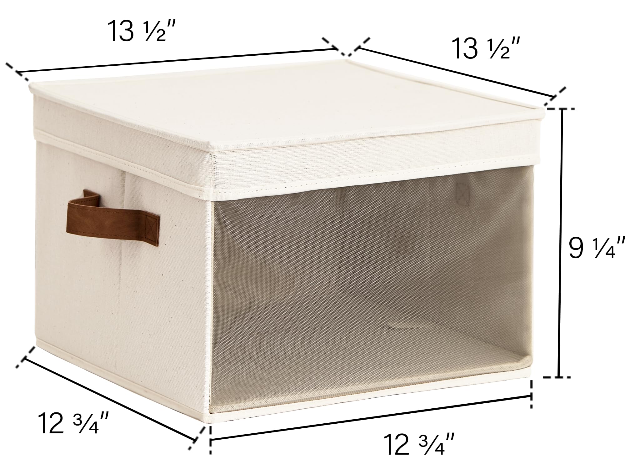 Storageworks Storage Bins With Lids And Clear Window, Storage Basket For Shelves, Fabric Closet Containers And Organizers, Beige