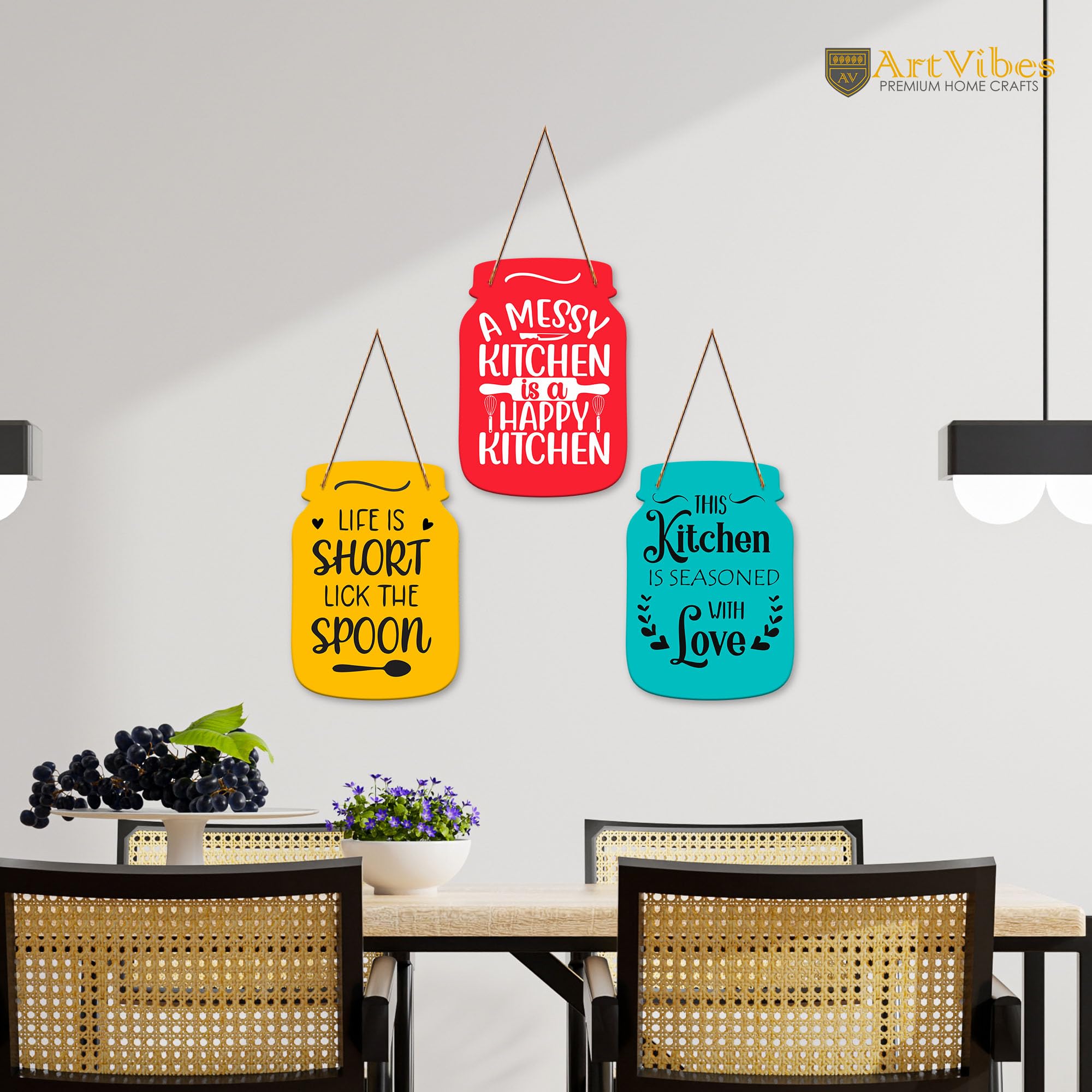 Artvibes Kitchen and Cafe Quotes Decorative Wall Hanging Decoration item for Kitchen Restaurant | Home Decor | House Warming Gif