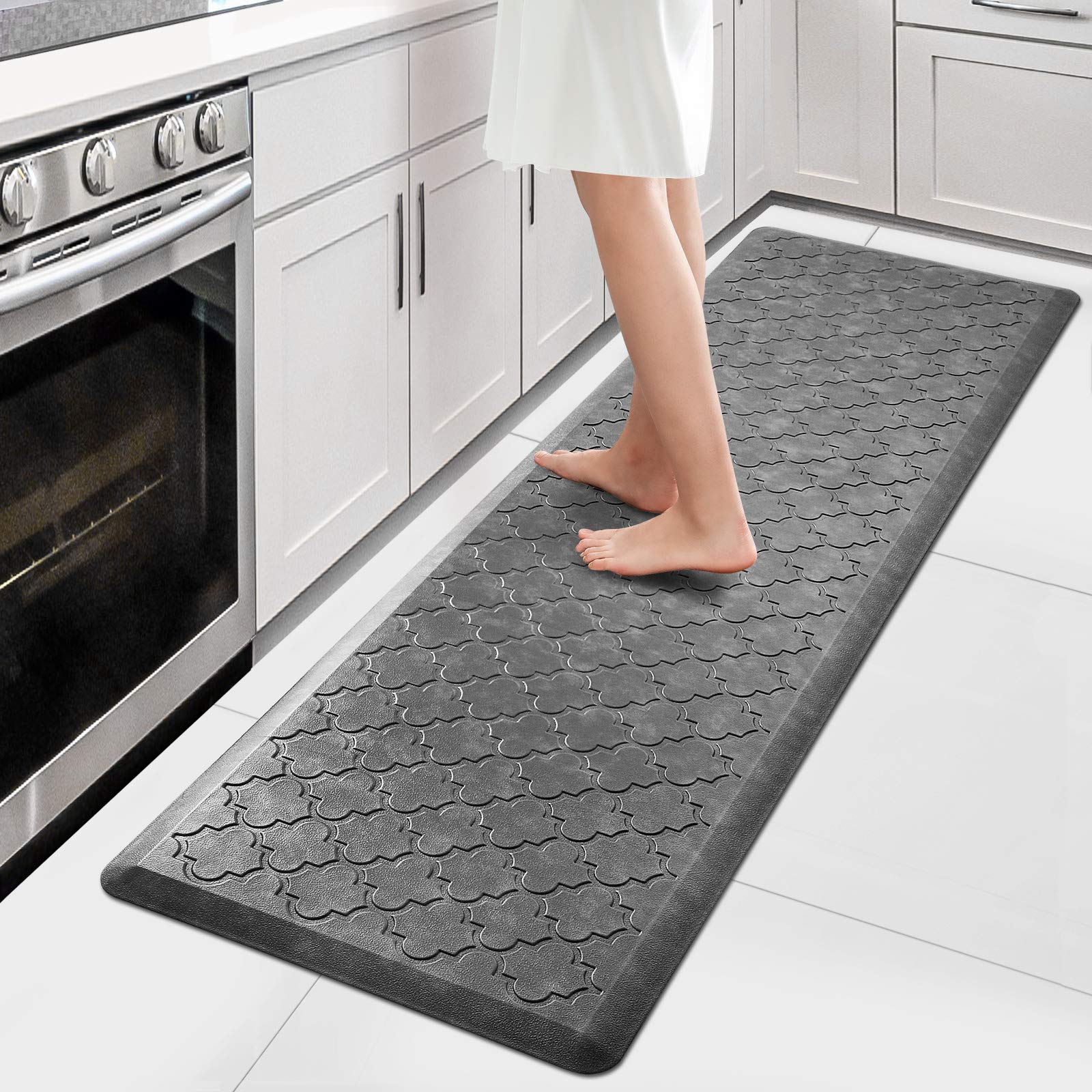 Wiselife Cushioned Anti-Fatigue Floor Mat, 17.3''X60'', Thick Non Slip Waterproof Heavy Duty Foam Standing Rugs For Kitchen, Flo