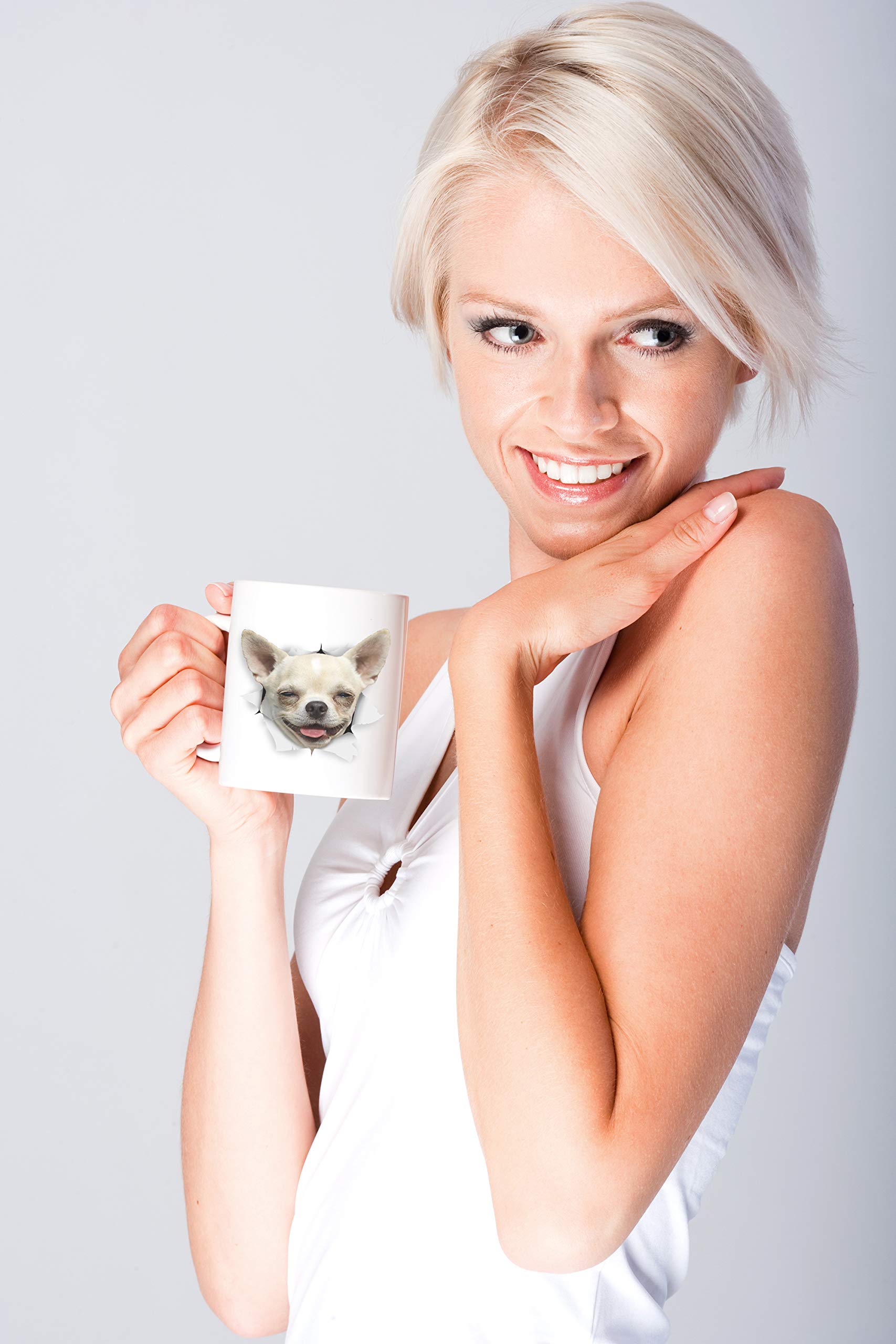Winston & Bear Happy Chihuahua Mug - Ceramic Chihuahua Coffee Mug - Perfect Chihuahua Gifts - Funny Cute Chihuahua Dog Coffee Mu