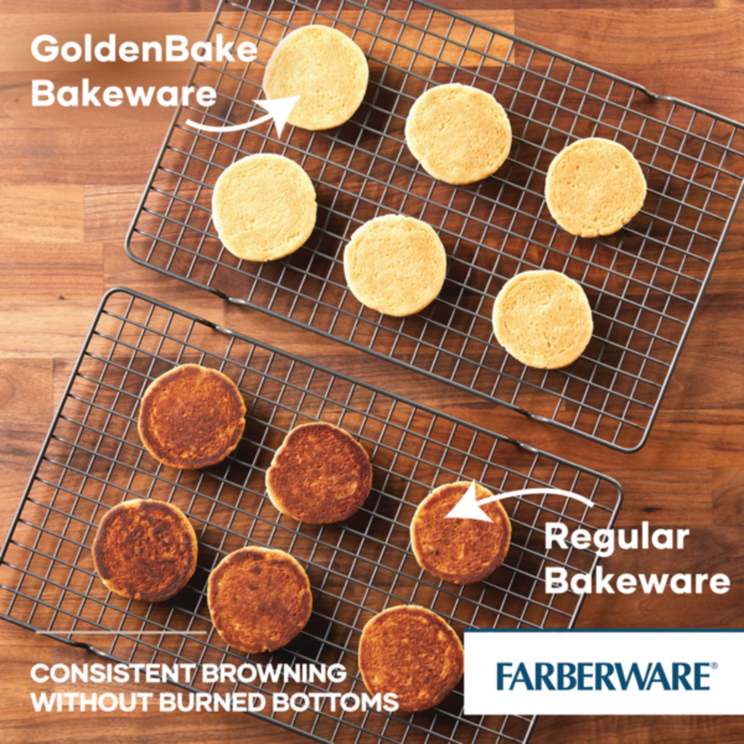 Farberware Goldenbake Nonstick Bakeware Cookie/Baking, 2-Piece Sheet Pan Set, Gray