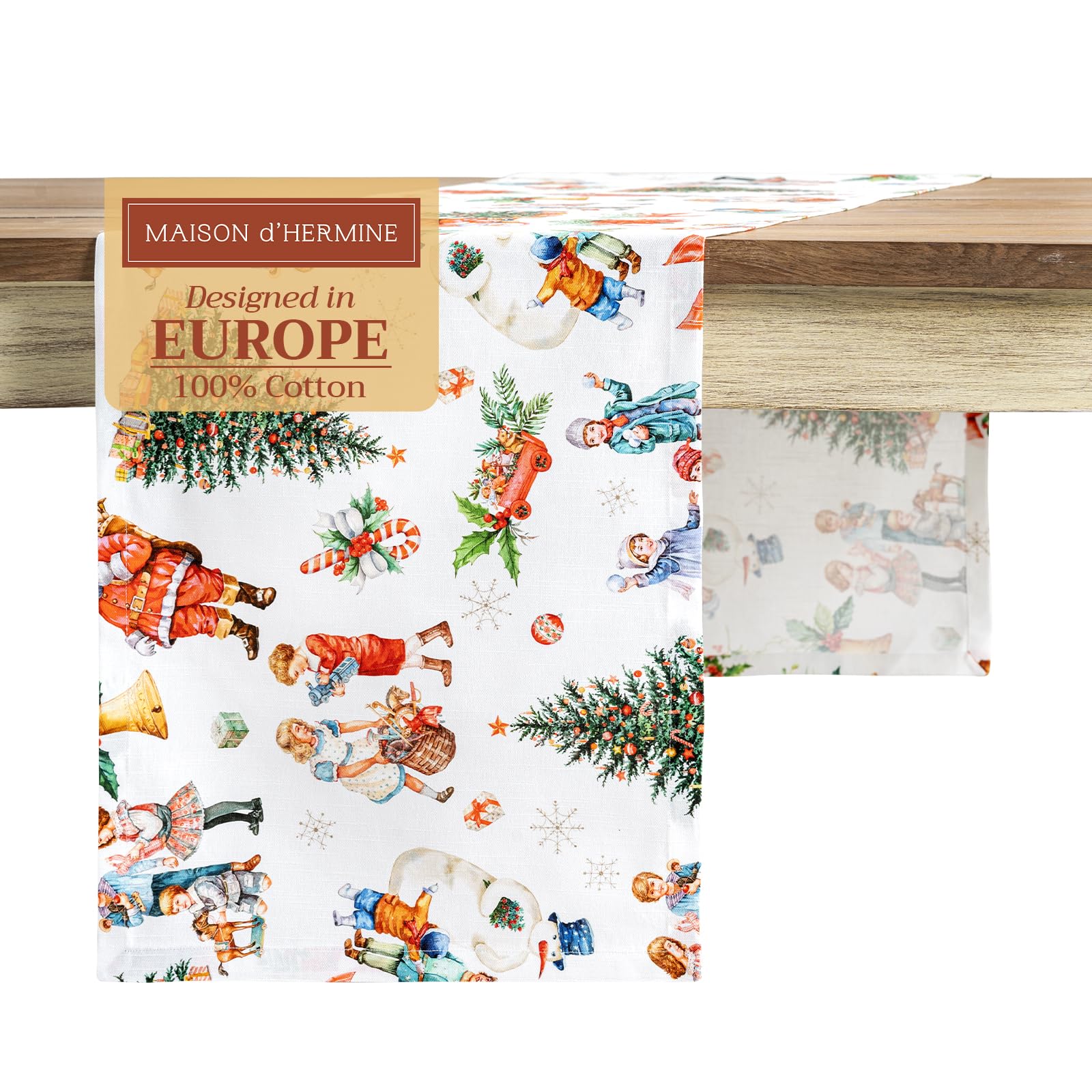 Maison D Hermine Table Runners 100% Cotton 1450Inch X 108Inch Tablerunner, Decorative Table Runner For Gifts, Dining, Party & Ca