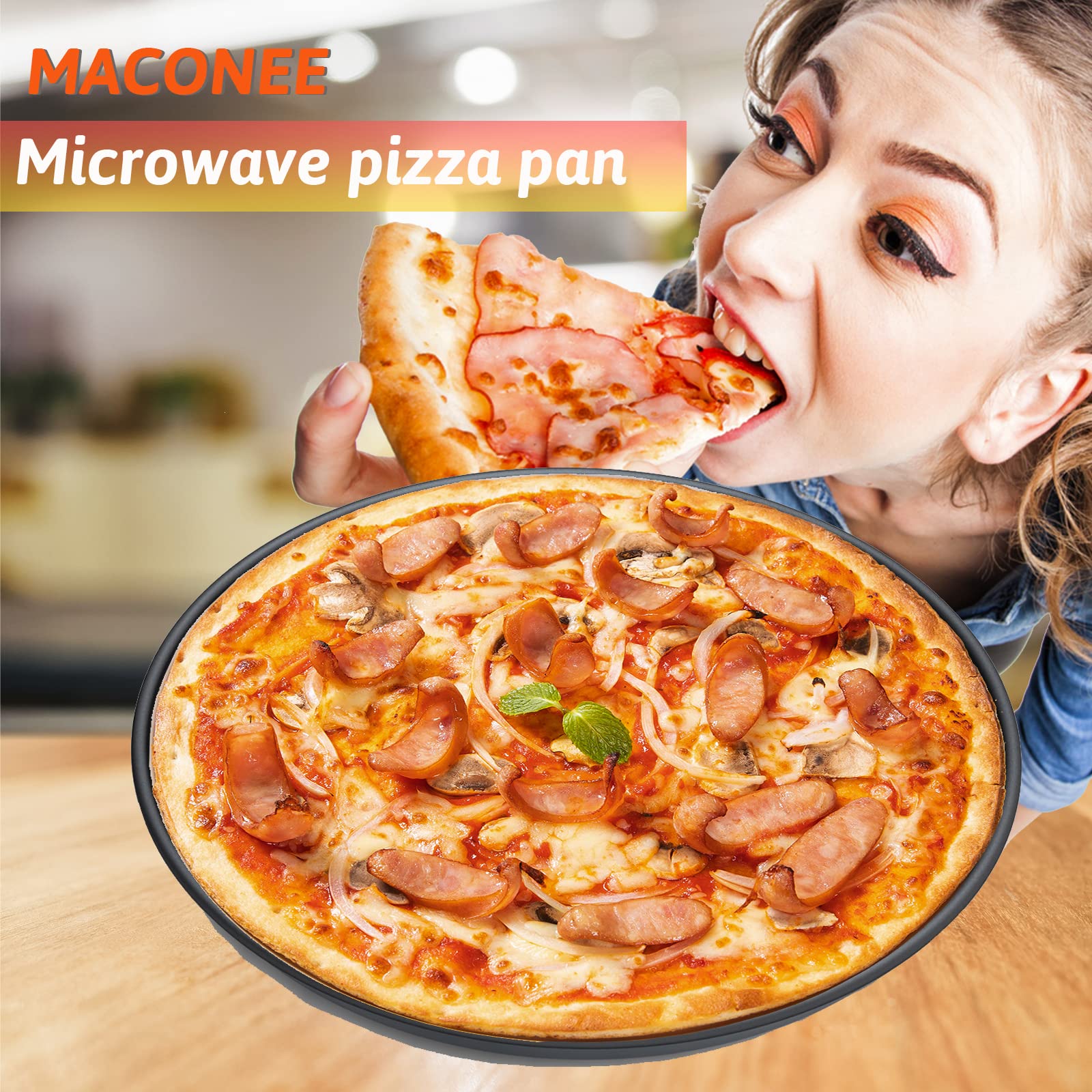 Maconee 10Inch Universal Microwave Crisper Pan/Microwave Cookware Browning Tray, Crispy Plate, Microwave Crispers For Reheat Fro
