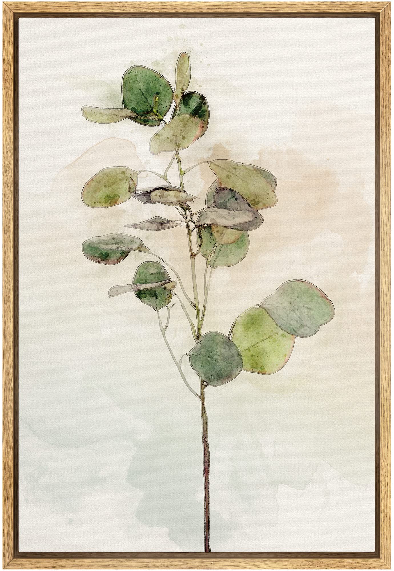 Wall26 Framed Canvas Print Wall Art Pastel Watercolor Light & Dark Forest Plant Floral Botanical Illustrations Modern Art Rustic