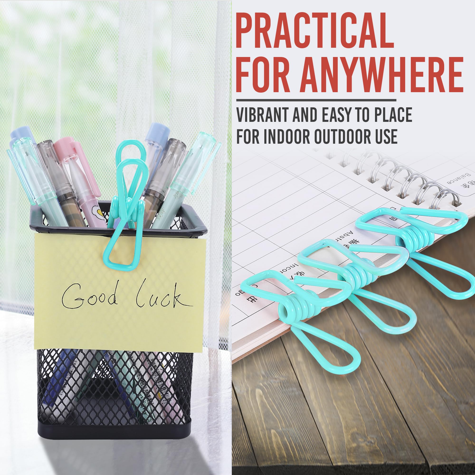 30 Pack Blue Chip Bag Clips For Food - Pvc 2 Inch Coated Sealer For Sealing Food - Paper Holder, Clothesline Clip For Laundry Ha