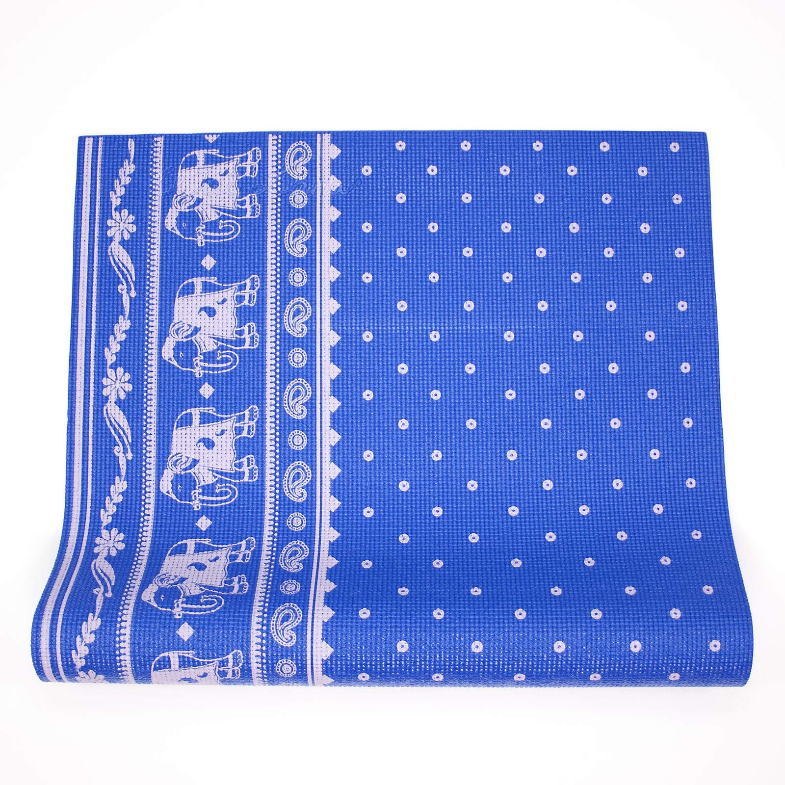 Yogi Mat By Wai Lana (Color: Sandalwood, Blue) - 1/8 Inch Thick, Non-Slip, Stylish, Latex-Free, Lightweight, Optimum Comfort