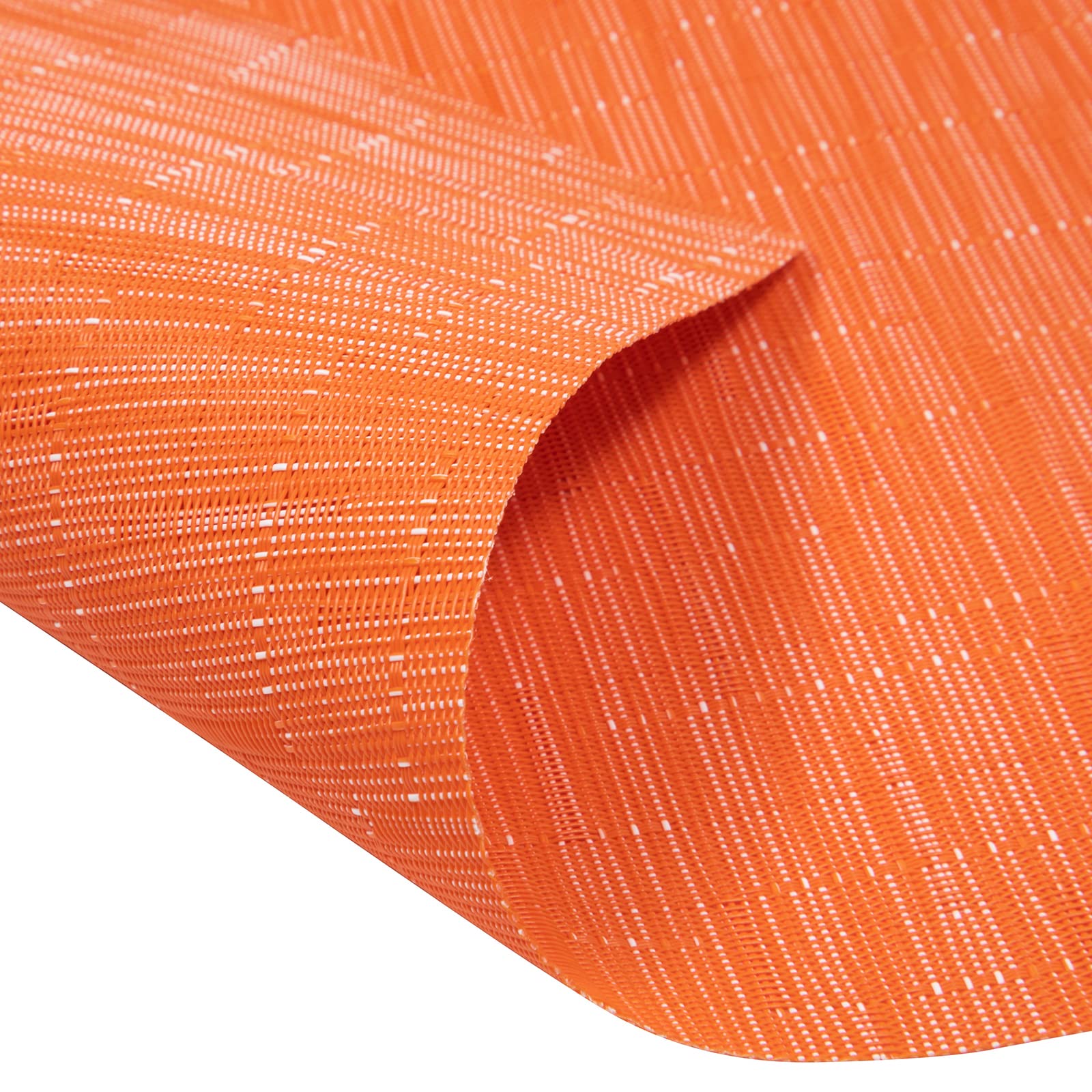 Shacos Round Table Placemats Set Of 4 Wedge Placemats Heat Resistant Woven Vinyl Table Mats Wipe Clean (4, Orange)