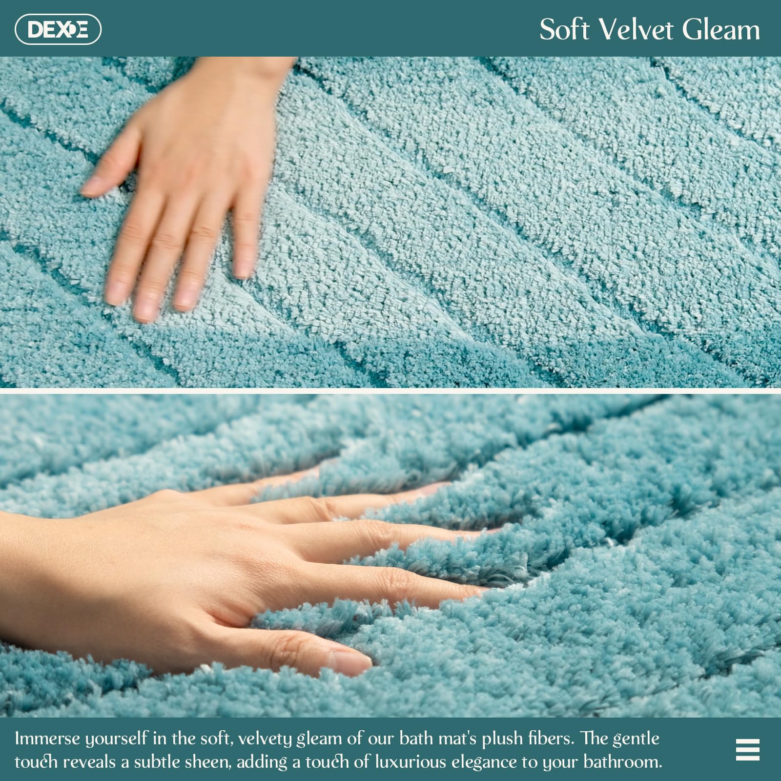 Dexde Luxury Bathroom Rug Mat, Plush Fluffy Microfiber Bath Rugs, Extra Soft And Absorbent Bathroom Mat Non-Slip, Bath Mats For