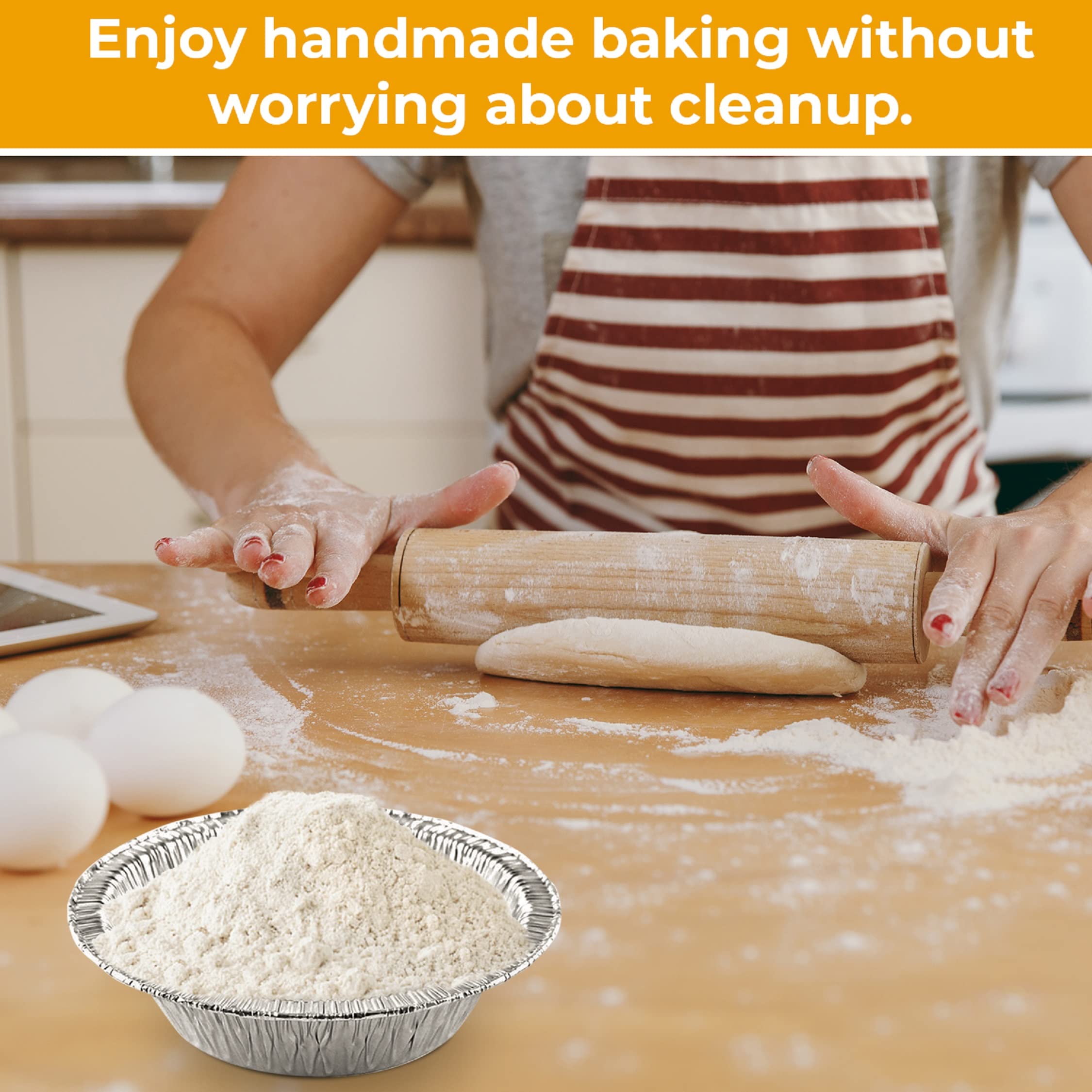 The Baker Celebrations [100 Pack 5-Inch Aluminum Foil Pot Pie Pans, 7 Oz Disposable Baking Pan Made In Usa, Individual Pie Pans