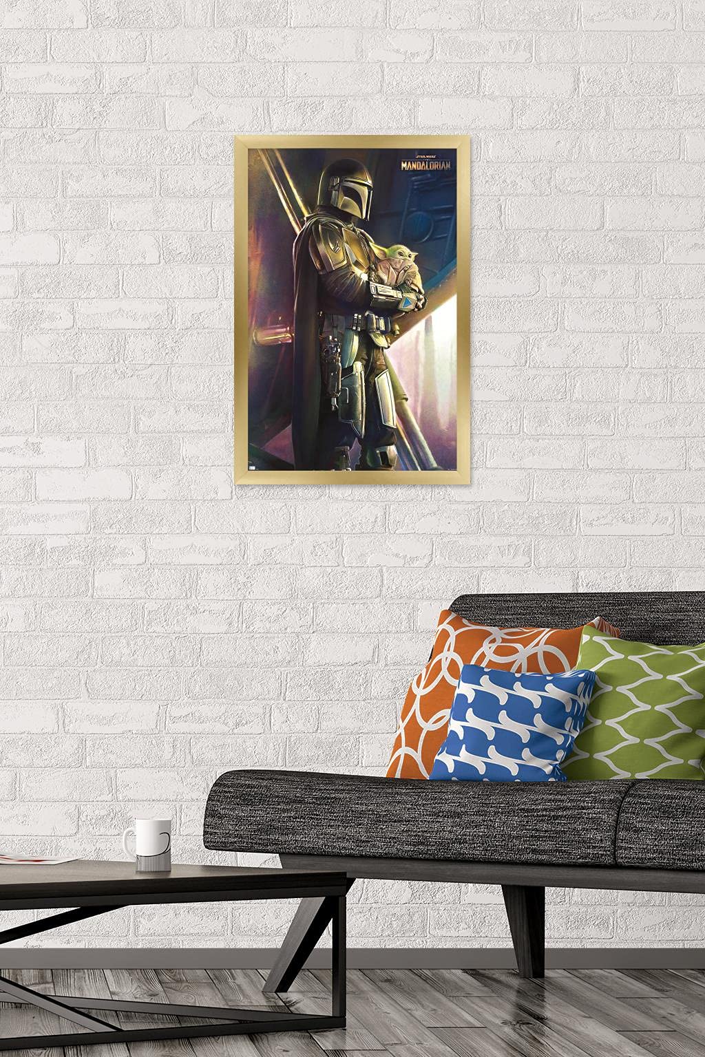 Trends International Star Wars: The Mandalorian - Held Wall Poster, 14.725'' X 22.375'', Gold Framed Version