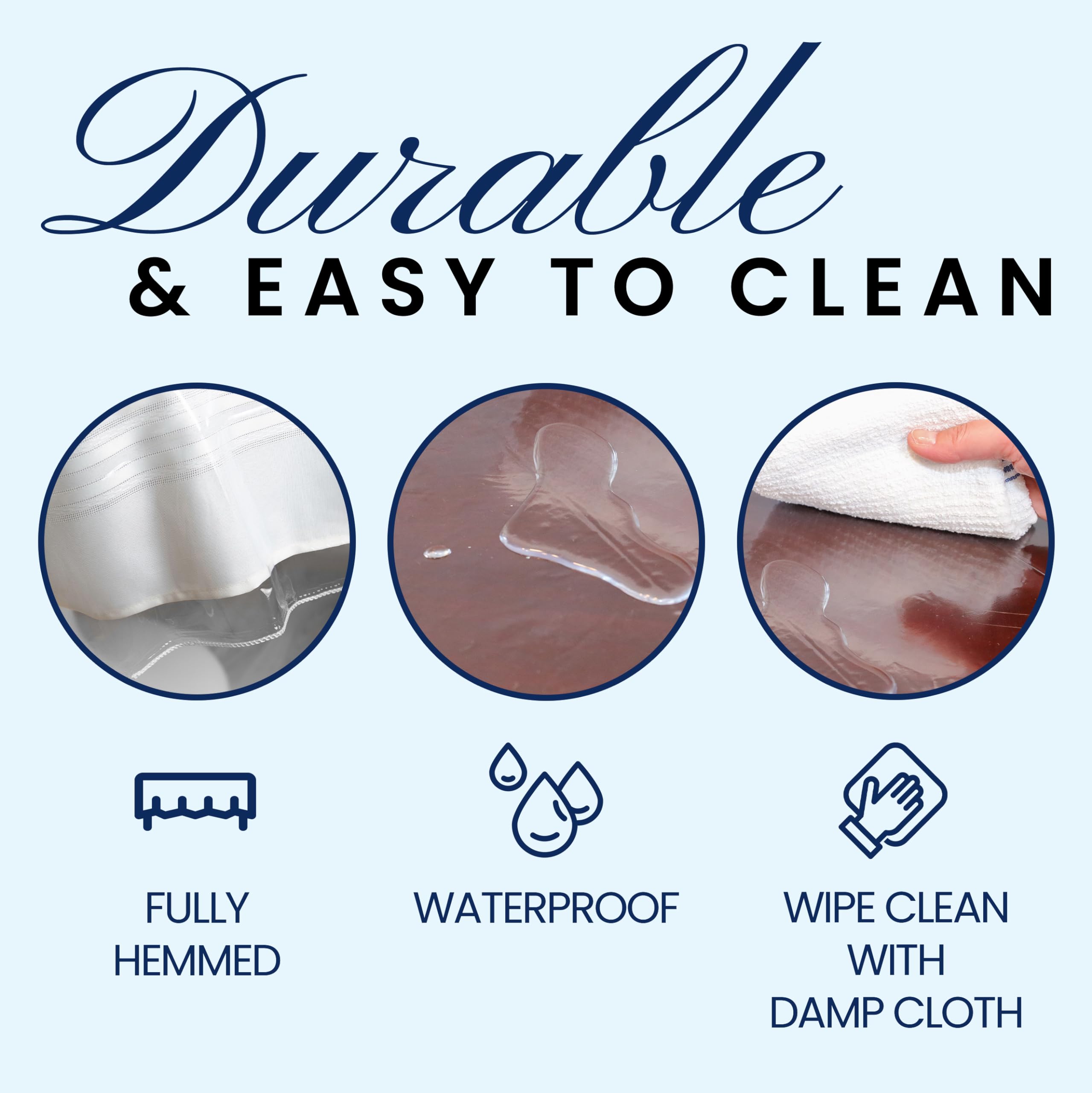 Broder Mfg. Inc. Tablecloth Protector Crystal Clear Vinyl (60X90 Oblong) | Thick, Durable Clear Table/Tablecloth Protector |