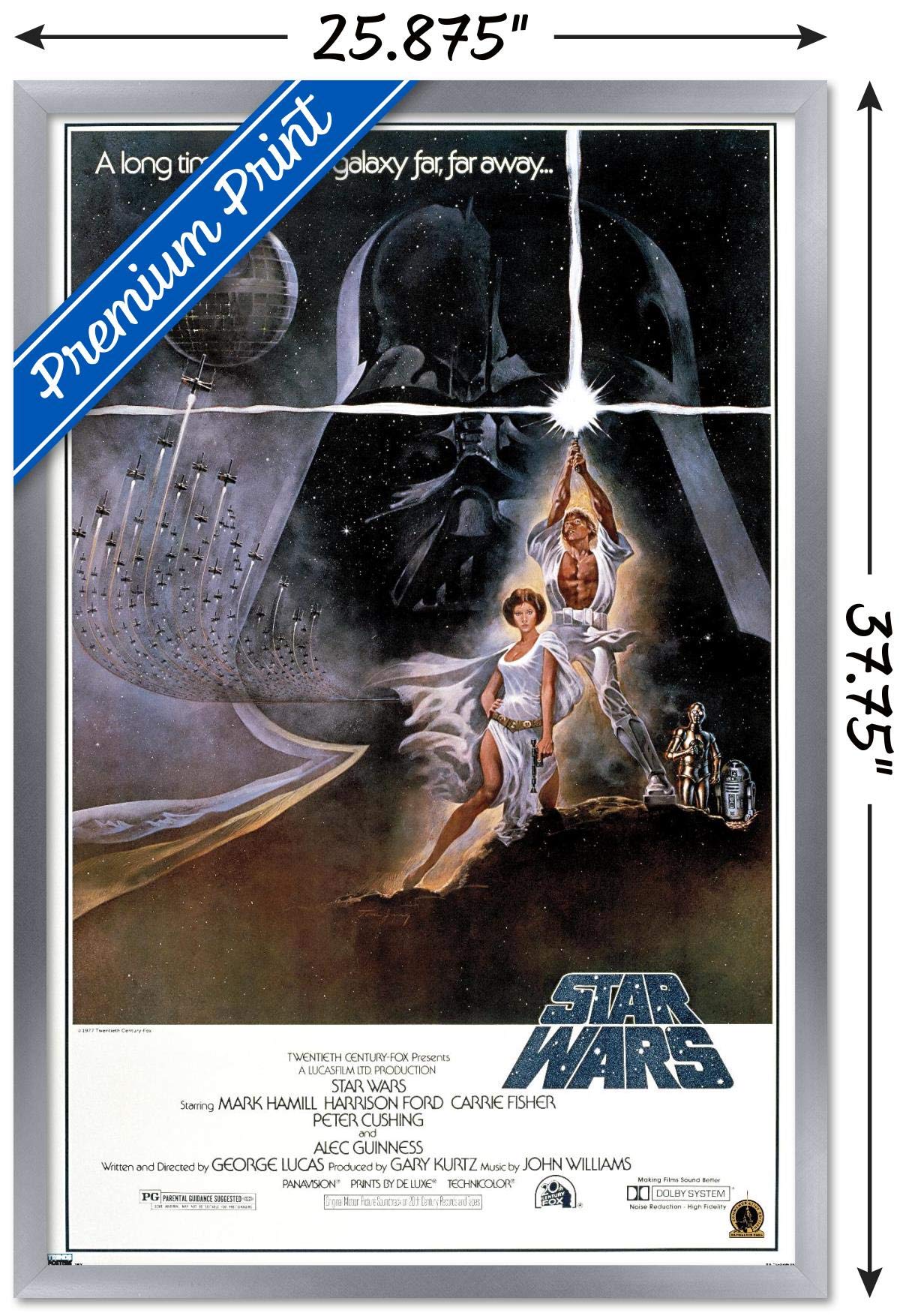 Trends International 24X36 Star Wars: A New Hope - Original One Sheet Wall Poster, 24'' X 36'', Silver Framed Version