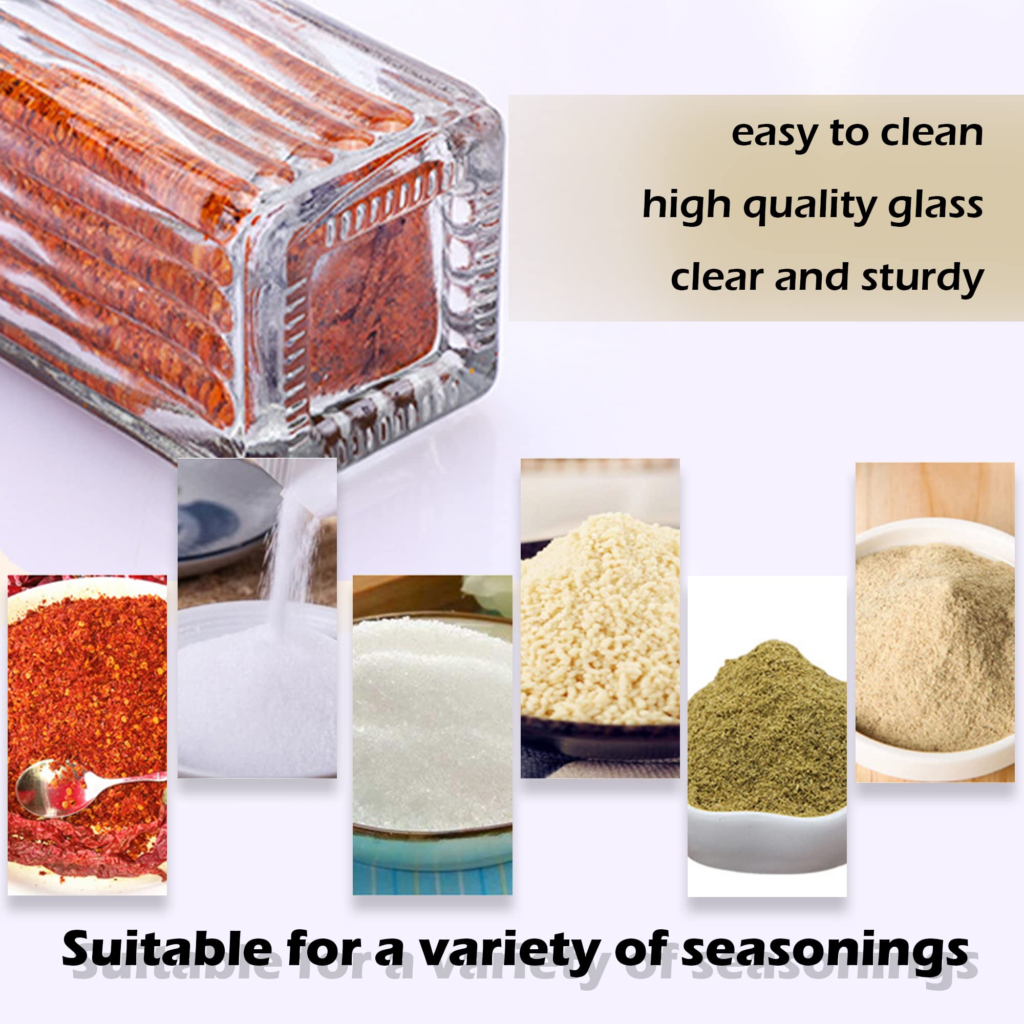 1St Choice Salt And Pepper Shakers With Stainless Tops Set Of 2 (Striped Rectangular Shakers)