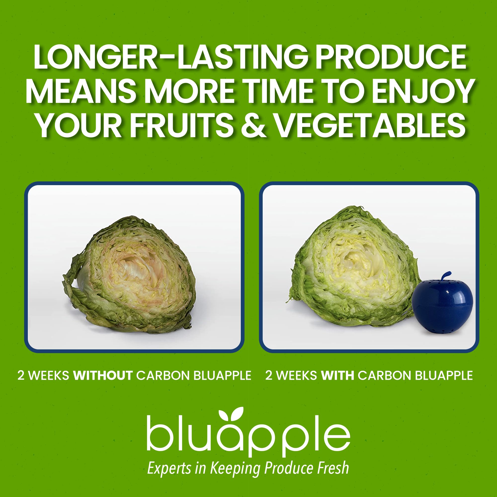 Bluapple 1 Year Carbon Refill Kit Includes 8 Packets For 2 Bluapples With Carbon - For 1 Full Year To Keep Produce Fresh Longer