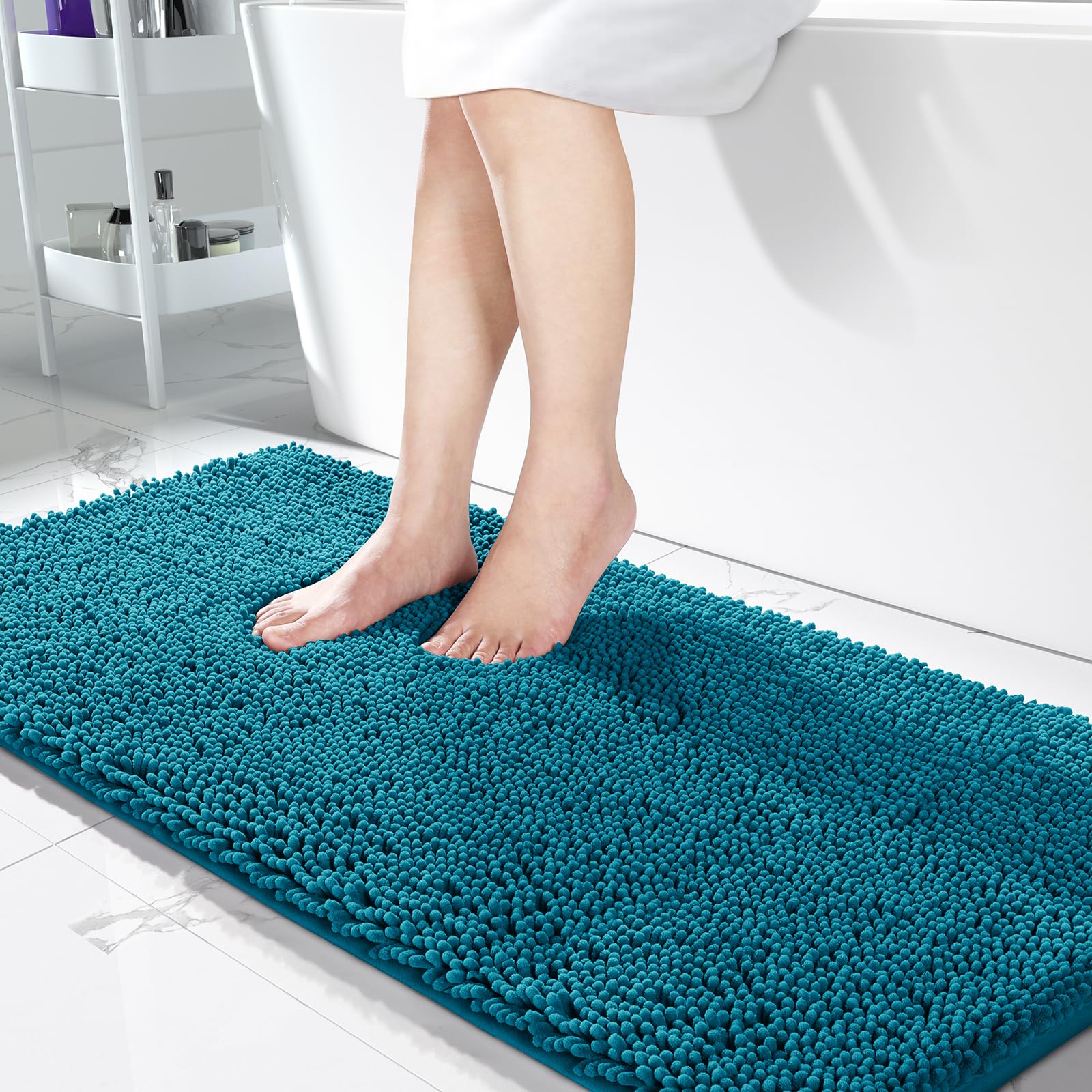 Yimobra Bathroom Rugs, 36 ' ' X 24 ' ', Soft Chenille Bath Rugs, Non-Slip, Water Absorbent, Bath Mats For Bathroom Floor, Machin