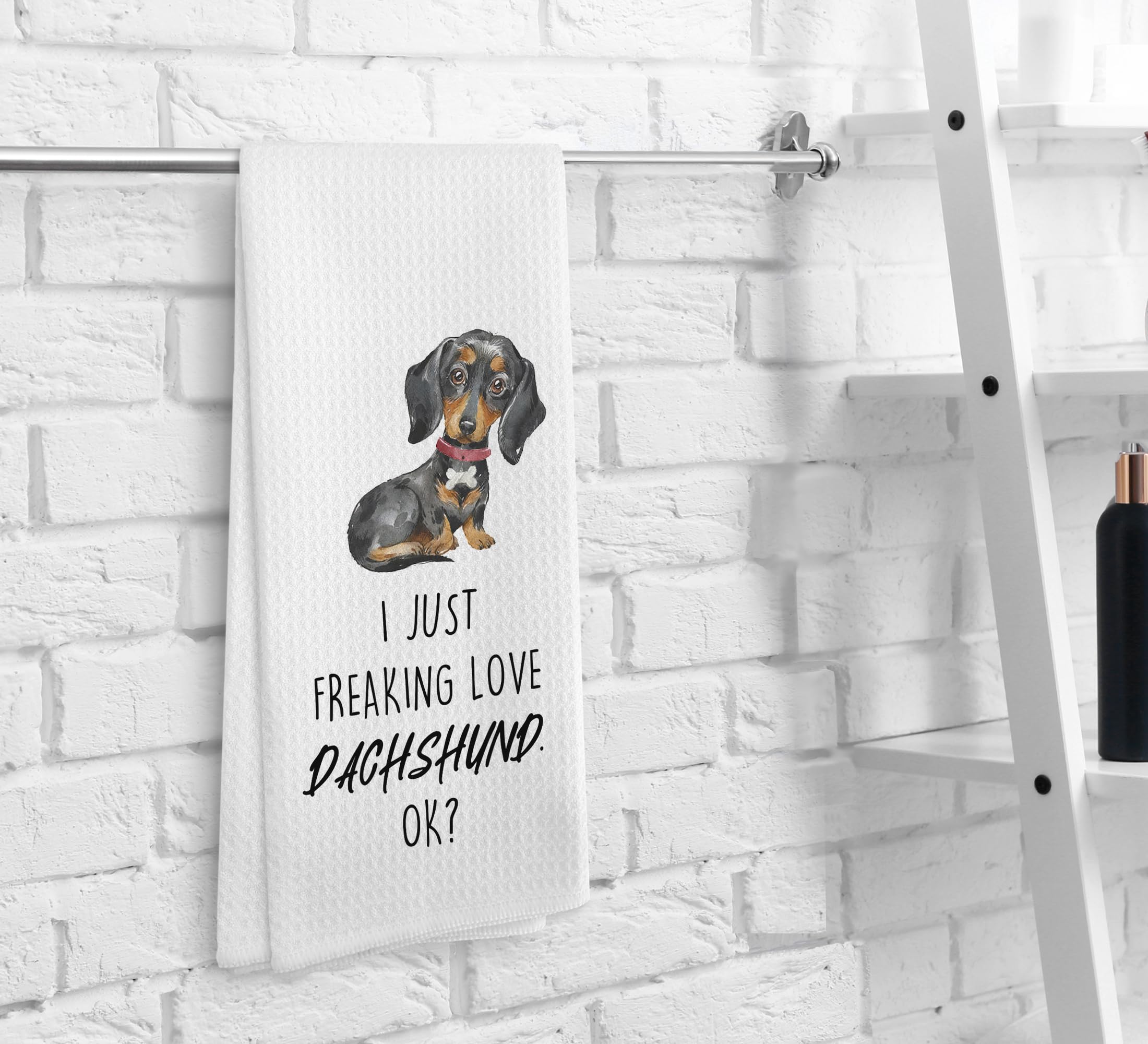 NOQL Dachshund Kitchen Towels and Dishcloths, Wiener Dog Gifts for Women, 1624 Inches(Dachshund-3)