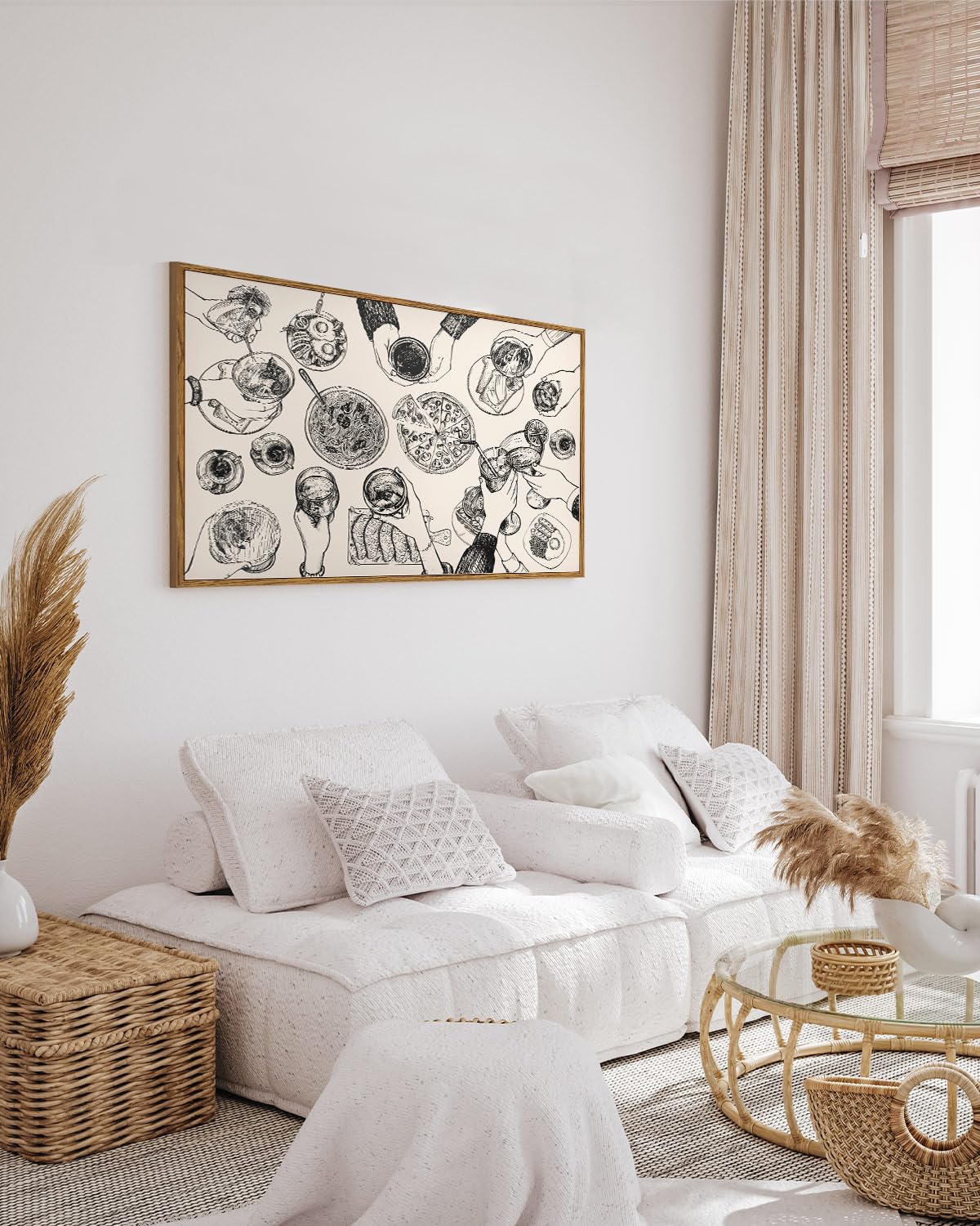Insimsea Framed Wall Art For Living Room Abstract Modern Dining Room Canvas Art Wall Decor Rustic Artwork Farmhouse Oil Painting