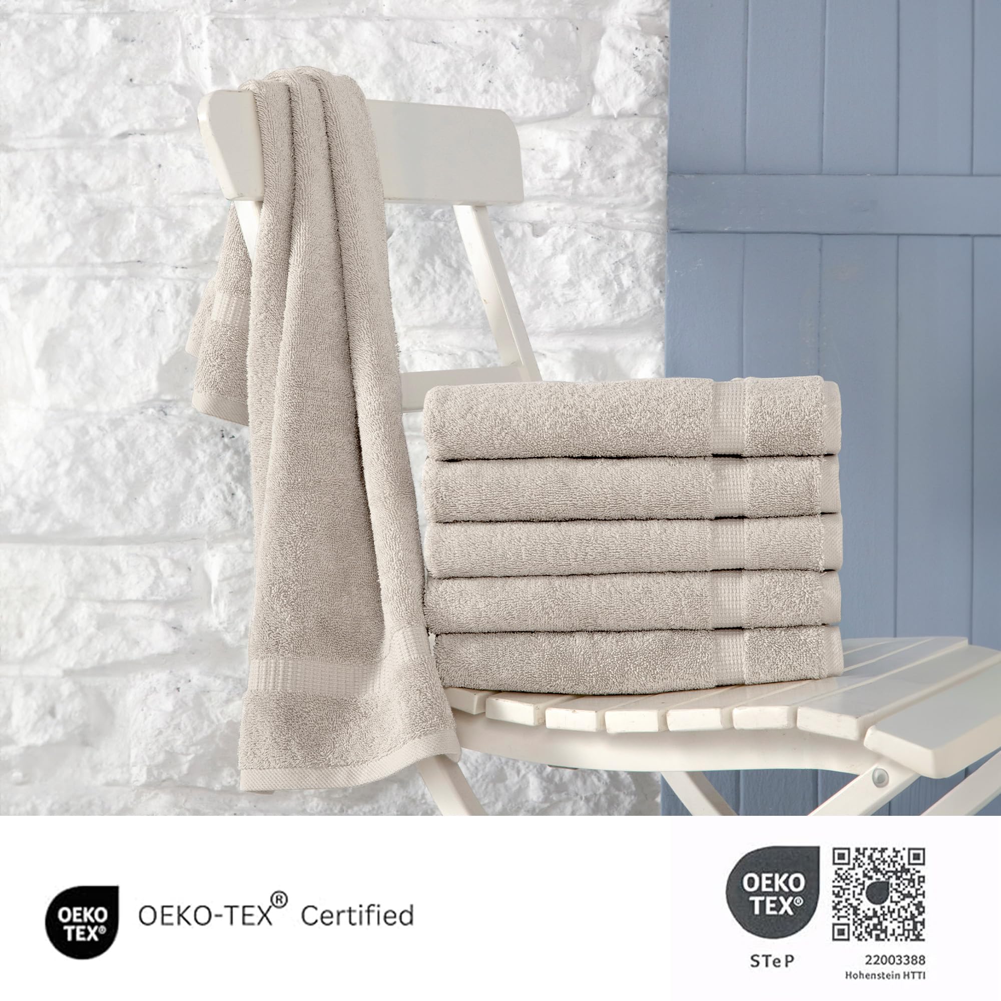Salbakos - Premium 6 Piece Hand Towels Set, 100% Turkish Cotton, Quick Dry & Comfy Towels For Hotel & Spa, Highly Absorbent | 16