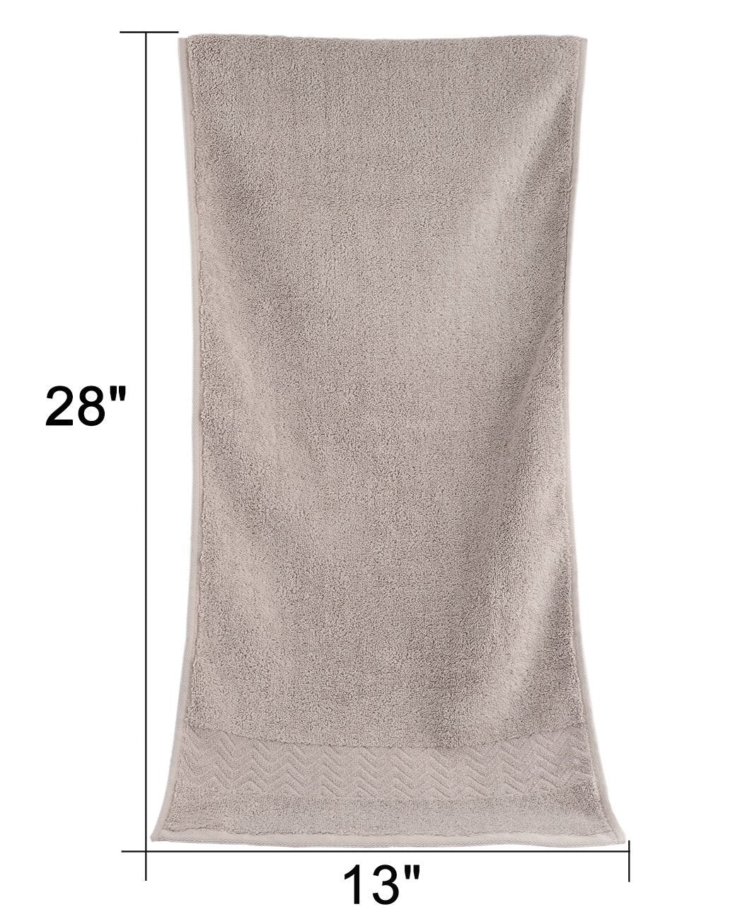 Cleanbear 100% Cotton Hand Towels, Highly Absorbent, 2-Pack, 13 X 28 Inch (Khaki)