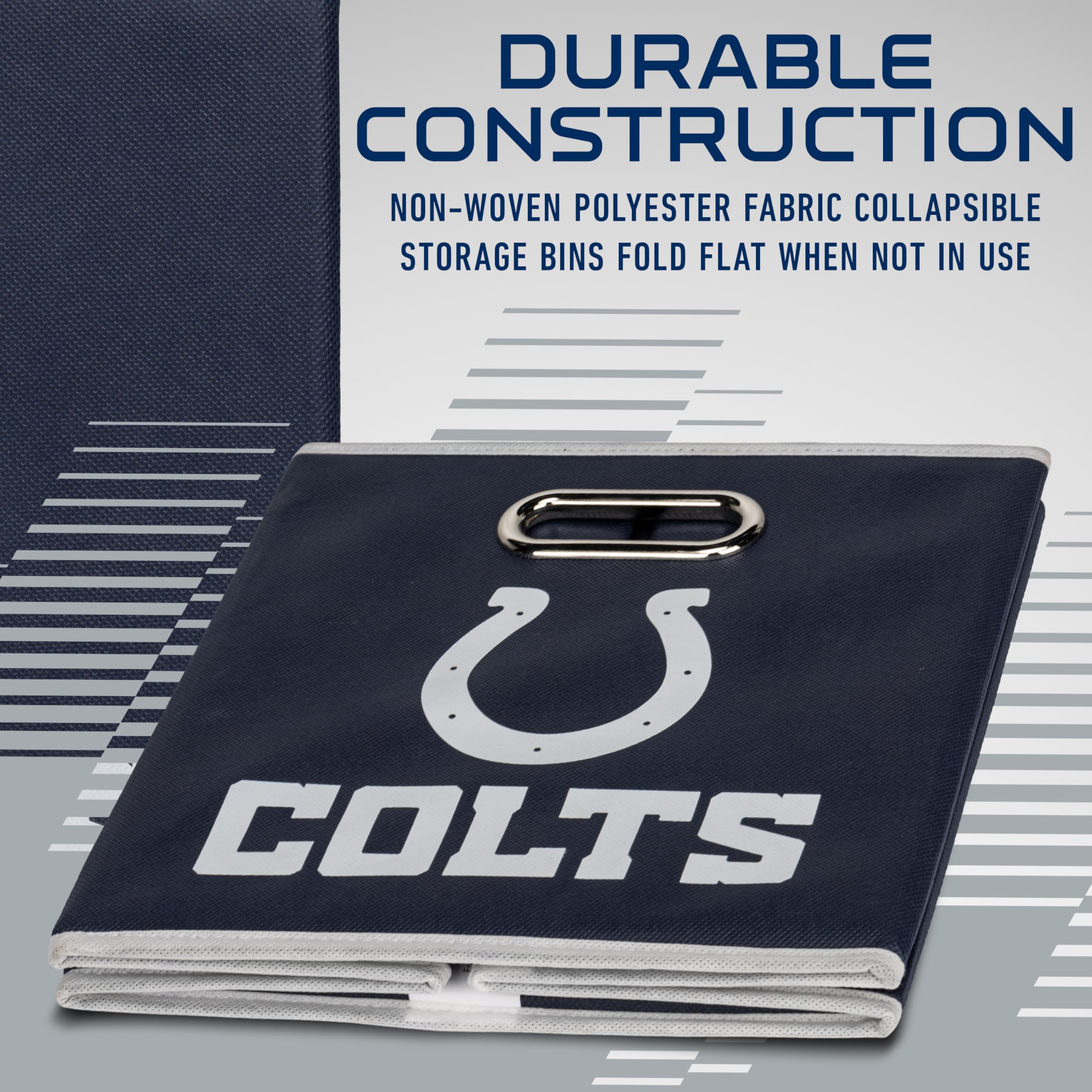 Franklin Sports Nfl Indianapolis Colts Collapsible Storage Bin Nfl Folding Cube Storage Container Fits Bin Organizers Fabric Nfl