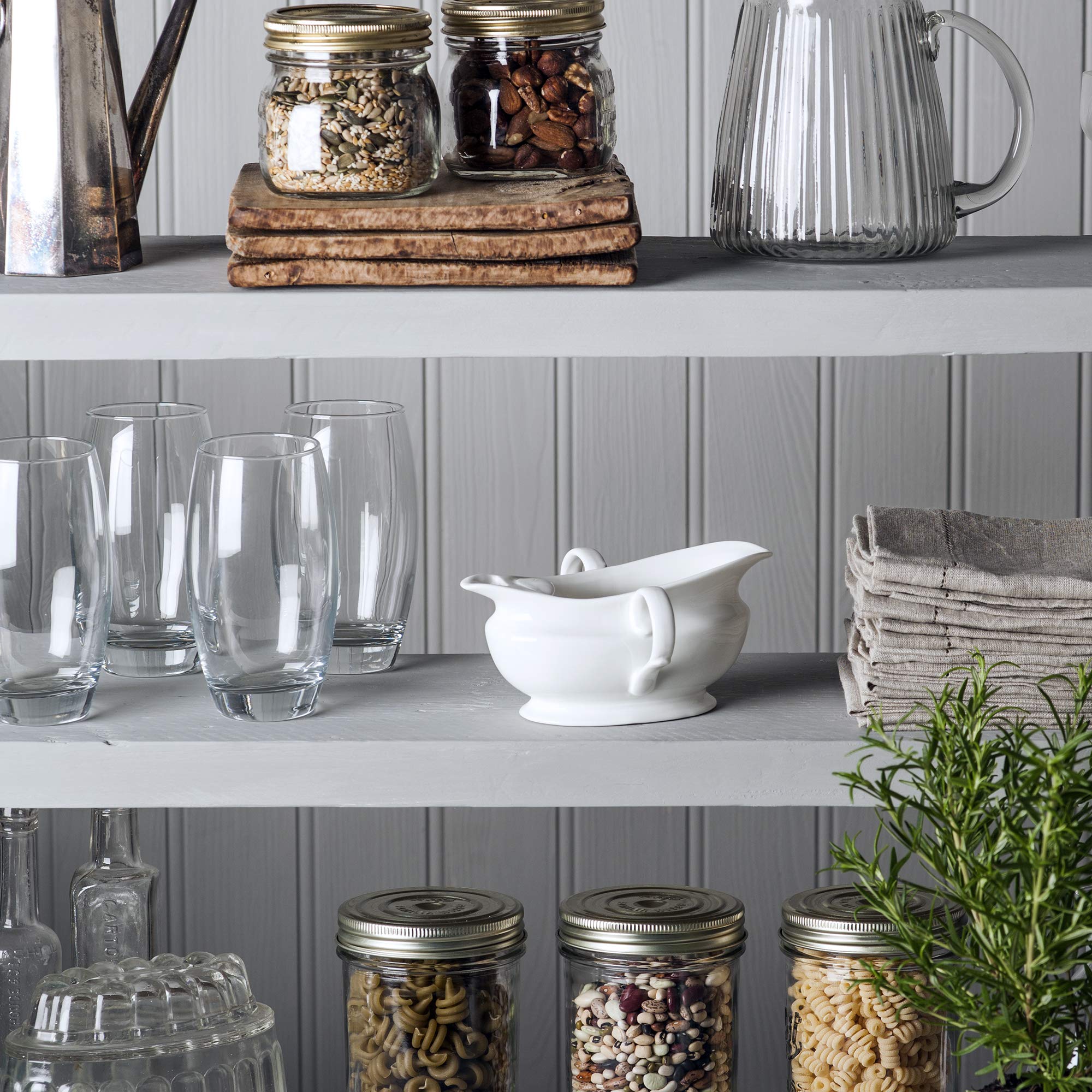 Wm Bartleet & Sons 1750 T308 Traditional Porcelain Gravy Fat Separator Boat 300Ml-White, White