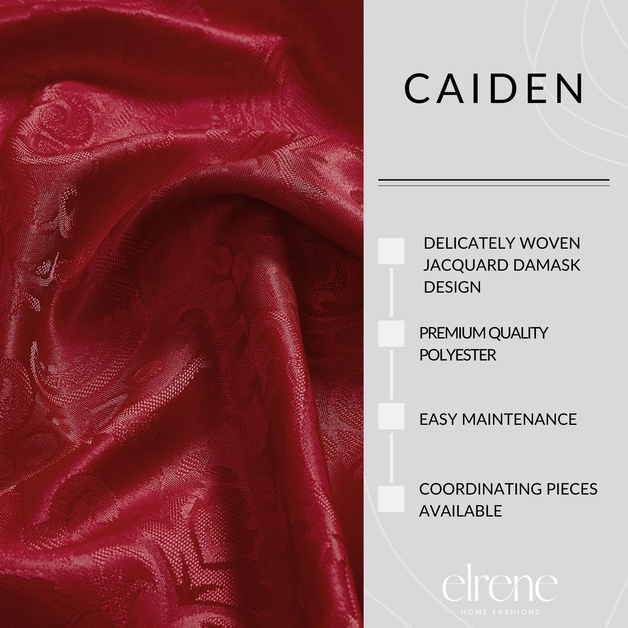 Elrene Home Fashions Caiden Elegance Damask Waterproof, Stain & Wrinkle Resistant Fabric Tablecloth, 60'' X 144'' Oblong/Rectang