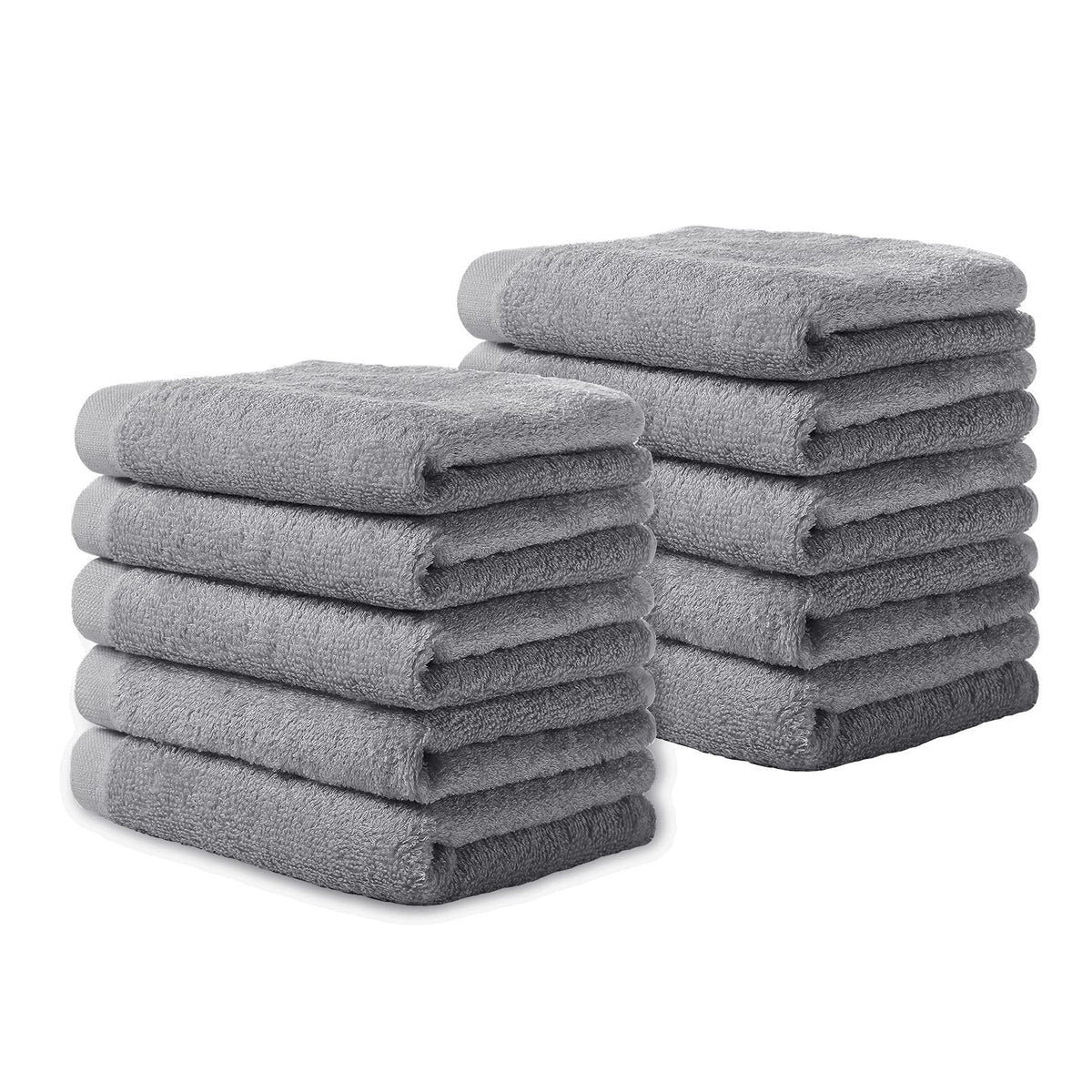 Yoofoss Luxury Bamboo Washcloths Towel Set 10 Pack Baby Wash Cloth For Bathroom-Hotel-Spa-Kitchen Multi-Purpose Fingertip Towels