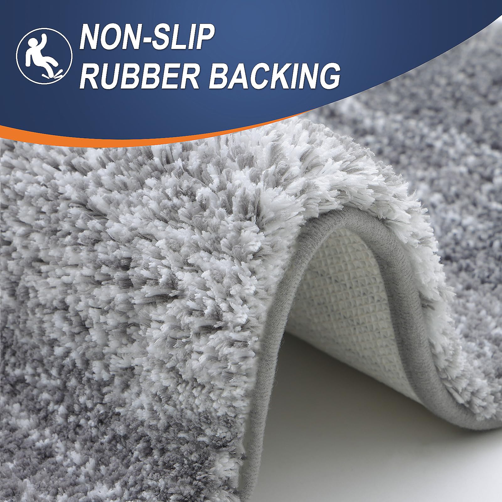 OLANLY Bathroom Rugs Mat, Extra Soft Microfiber, Quick Dry, 30"x20", Grey, Rubber Backing, Machine Washable, Model YSDDF1-095176