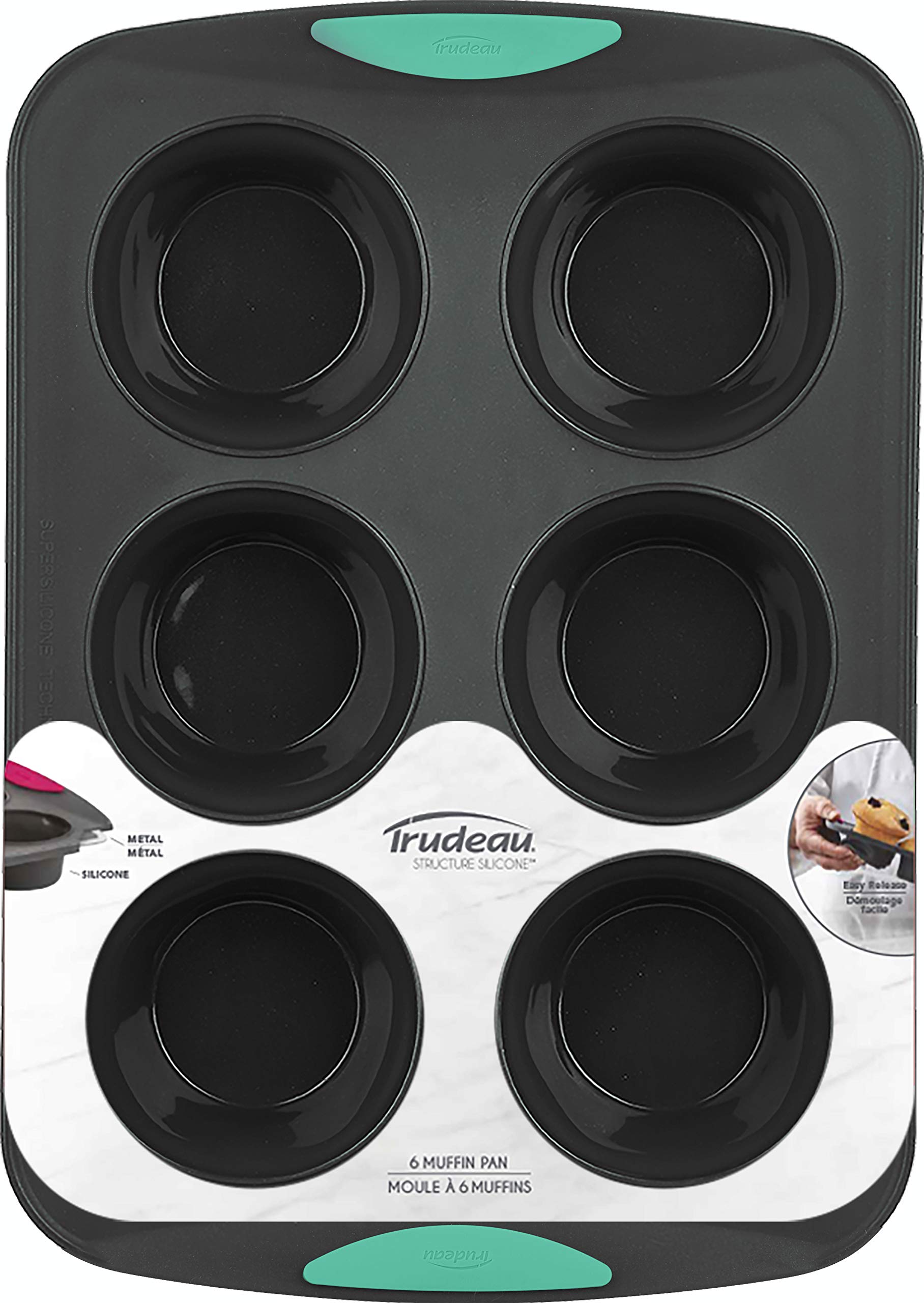 Trudeau Bakeware Cupcake Pan, 6-Count, Mint