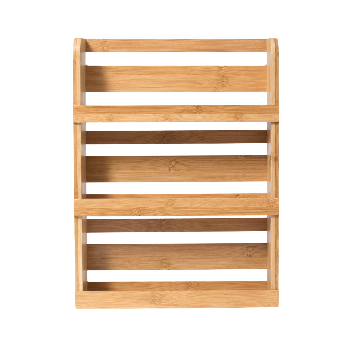 Lipper International Bamboo Wood 3-Tier Spice Rack 8840 - Space Saving 12'' x 2.3'' Vertical Storage for Spices or Craft Supplie