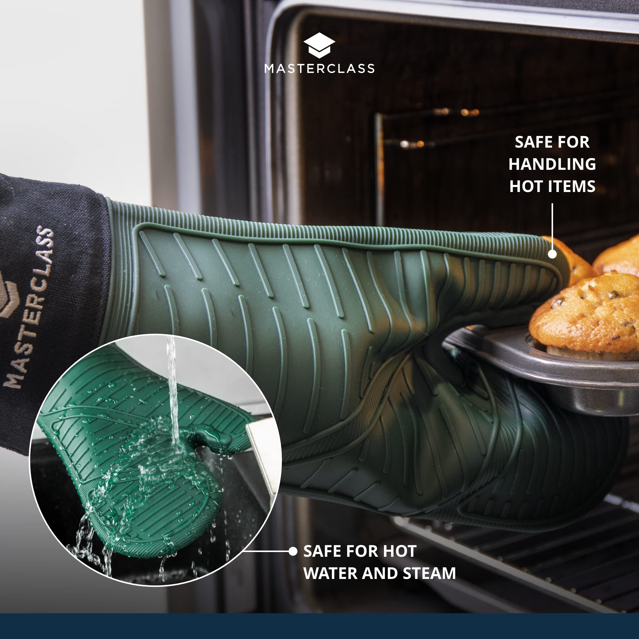Masterclass Silicone Oven Glove - Green - Glove - Silicone