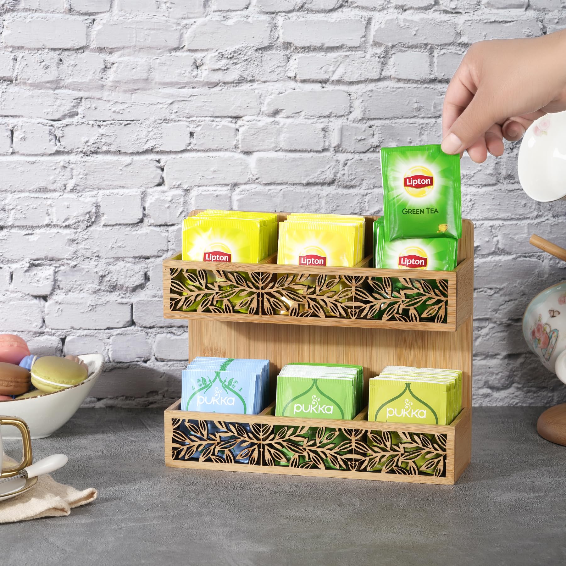 Qilichz Tea Bag Holder Tea Organizer For Tea Bags Wall Mounted Tea Bags Organizer Tea Holder For Tea Bags Organizer For Table Or