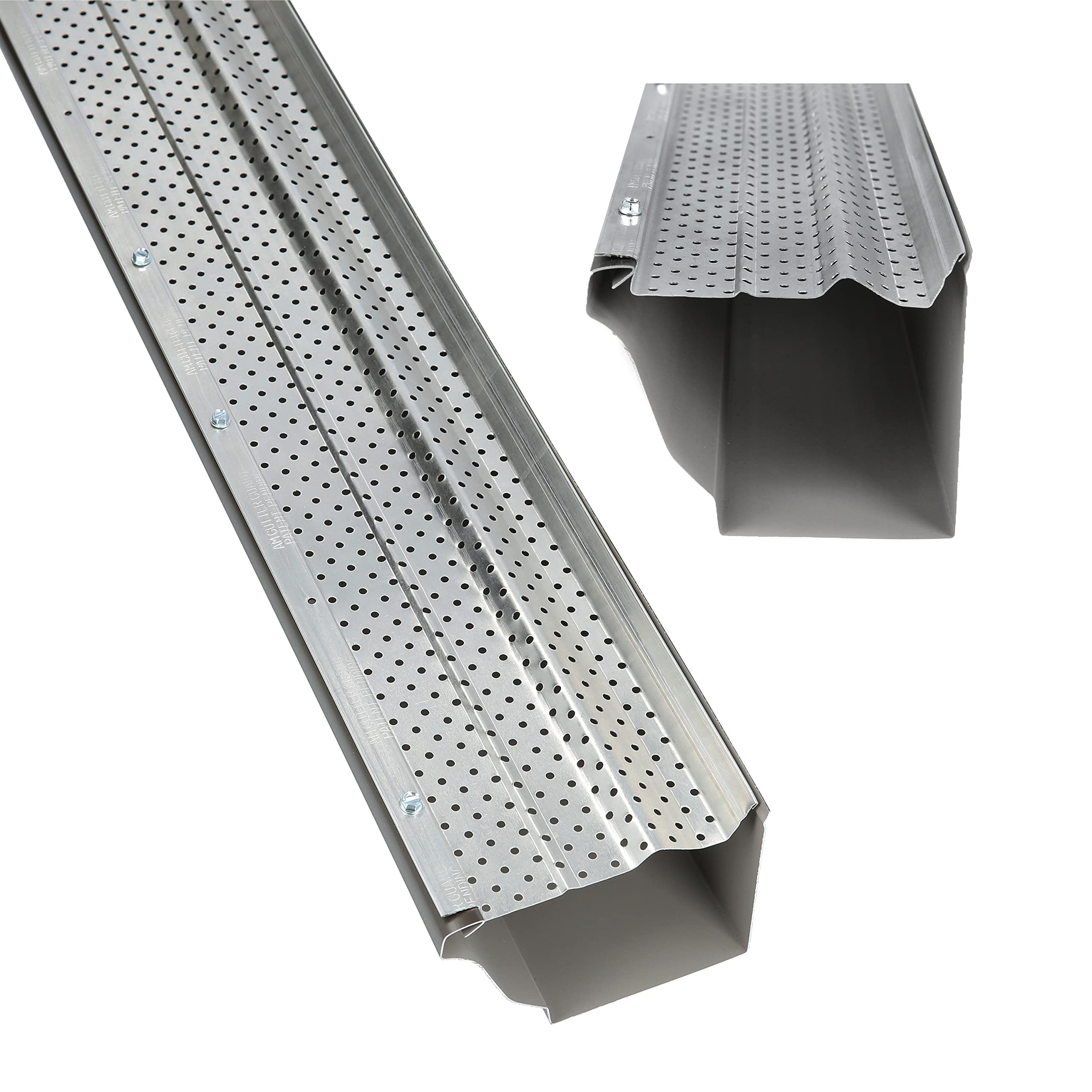 A-M Gutter Guard – Premium Heavy-Duty Lifetime Quality Aluminum - Leaf & Debris Protection, (6 Inch - 100 Feet, Mill Finish) - DIY Easy - Made in The USA-New Condition