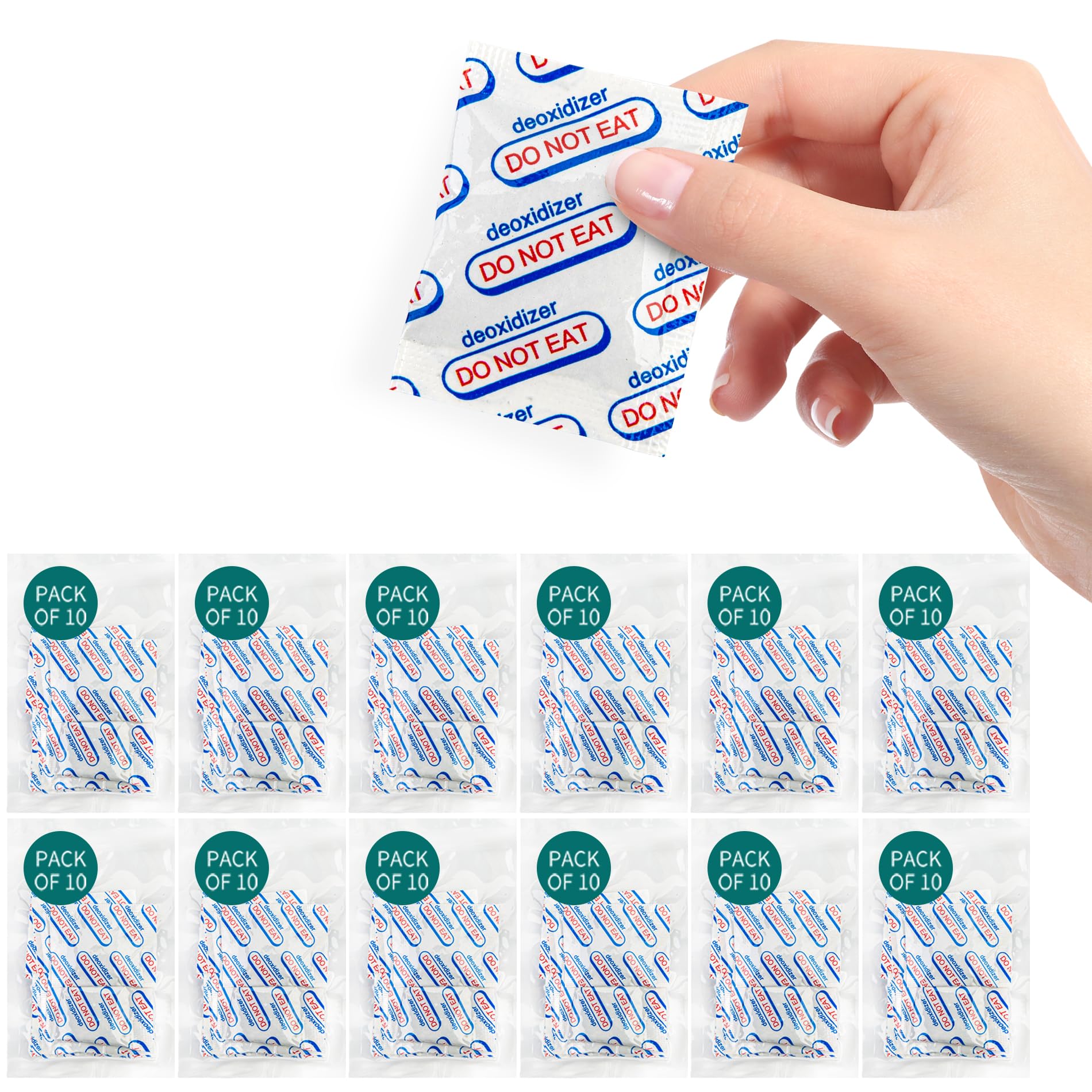 Hombao 400Cc Food Grade Oxygen Absorbers -120 Packs (10 Packs X 1 Vacuum Bag) Oxygen Absorbers For Food Storage, Oxygen Packet F